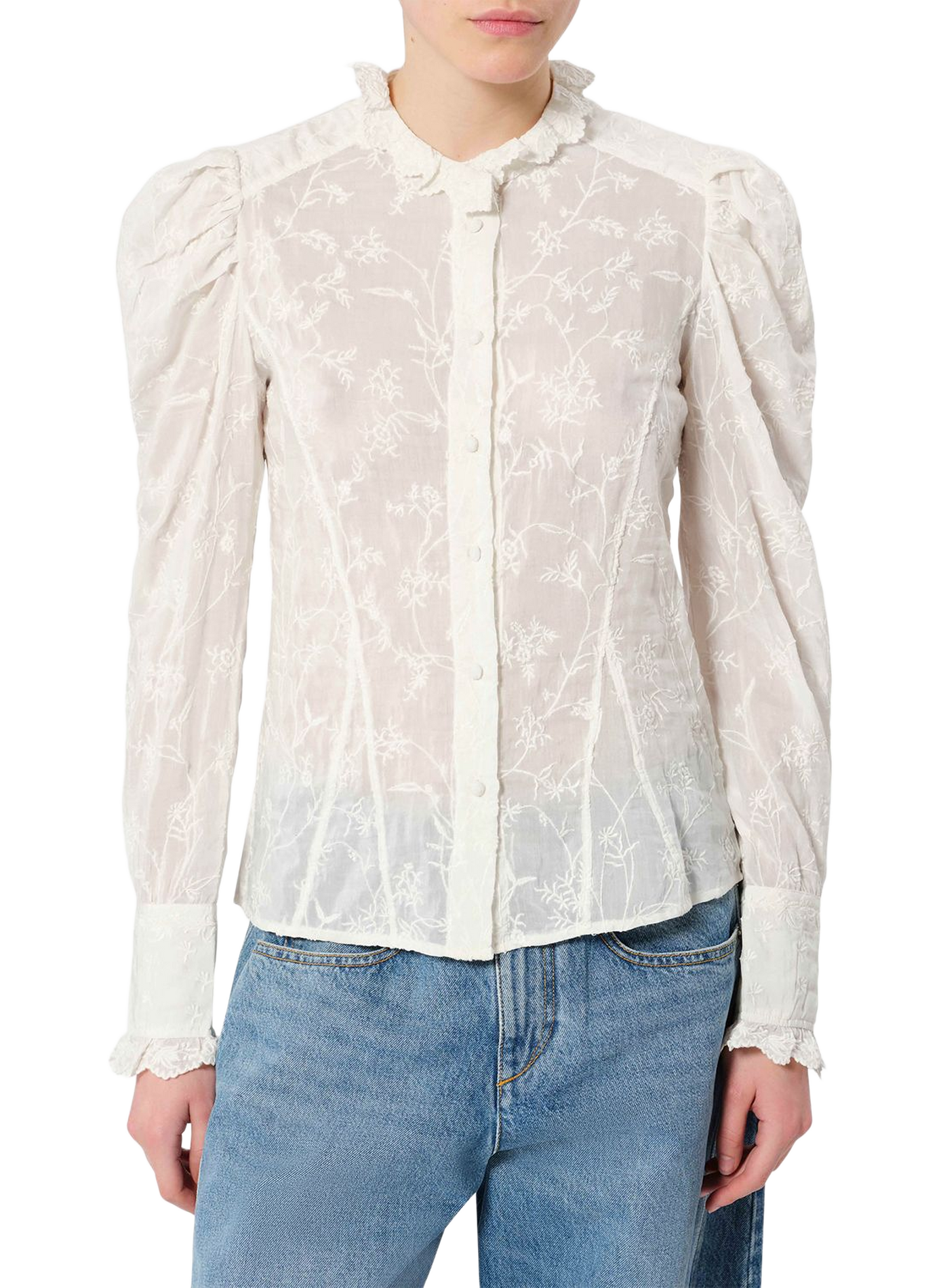 Zorica blouse with silk and cotton embroidery ISABEL MARANT White