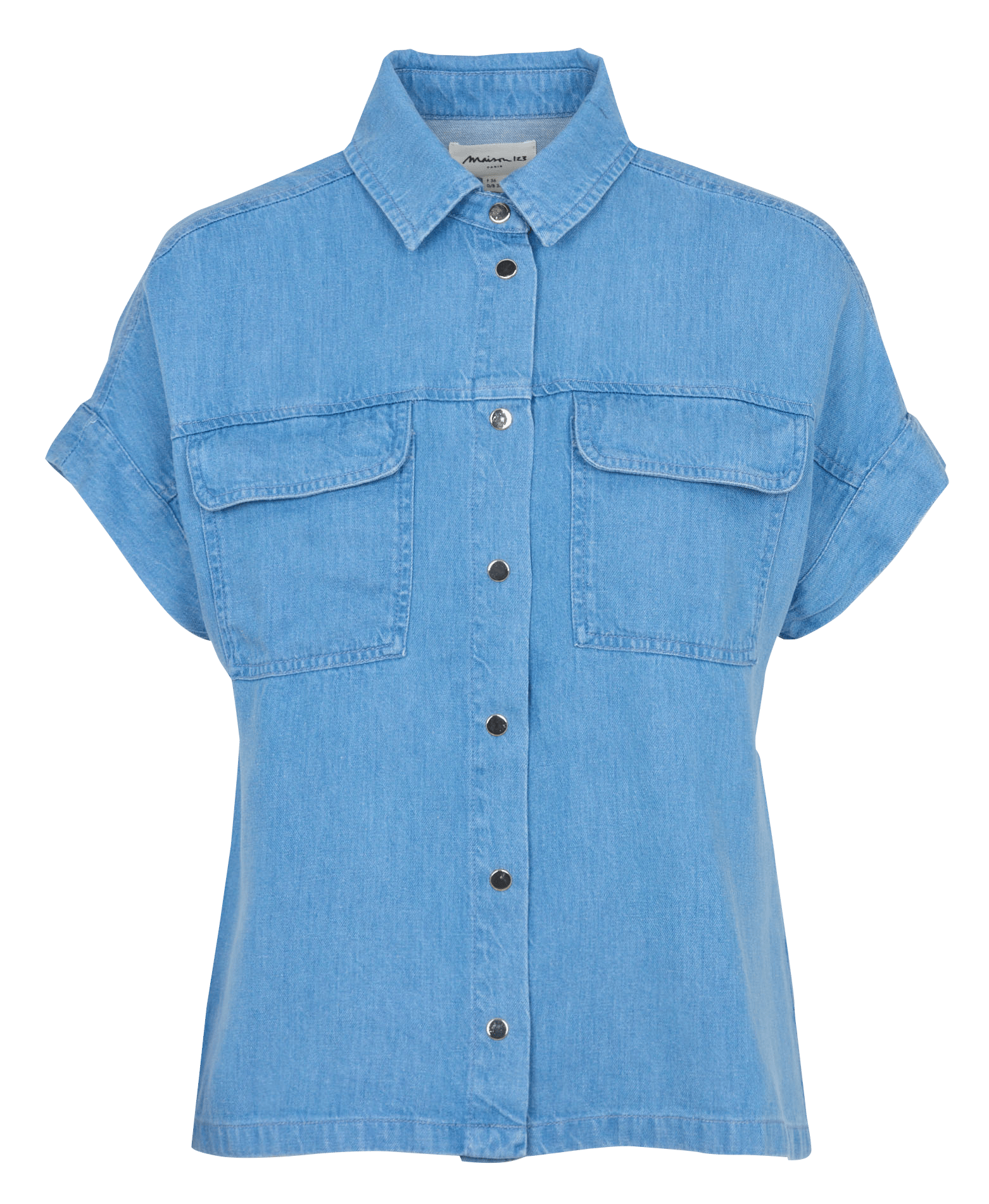 Chemise manches courtes en denim dulcinea MAISON 123 Bleu