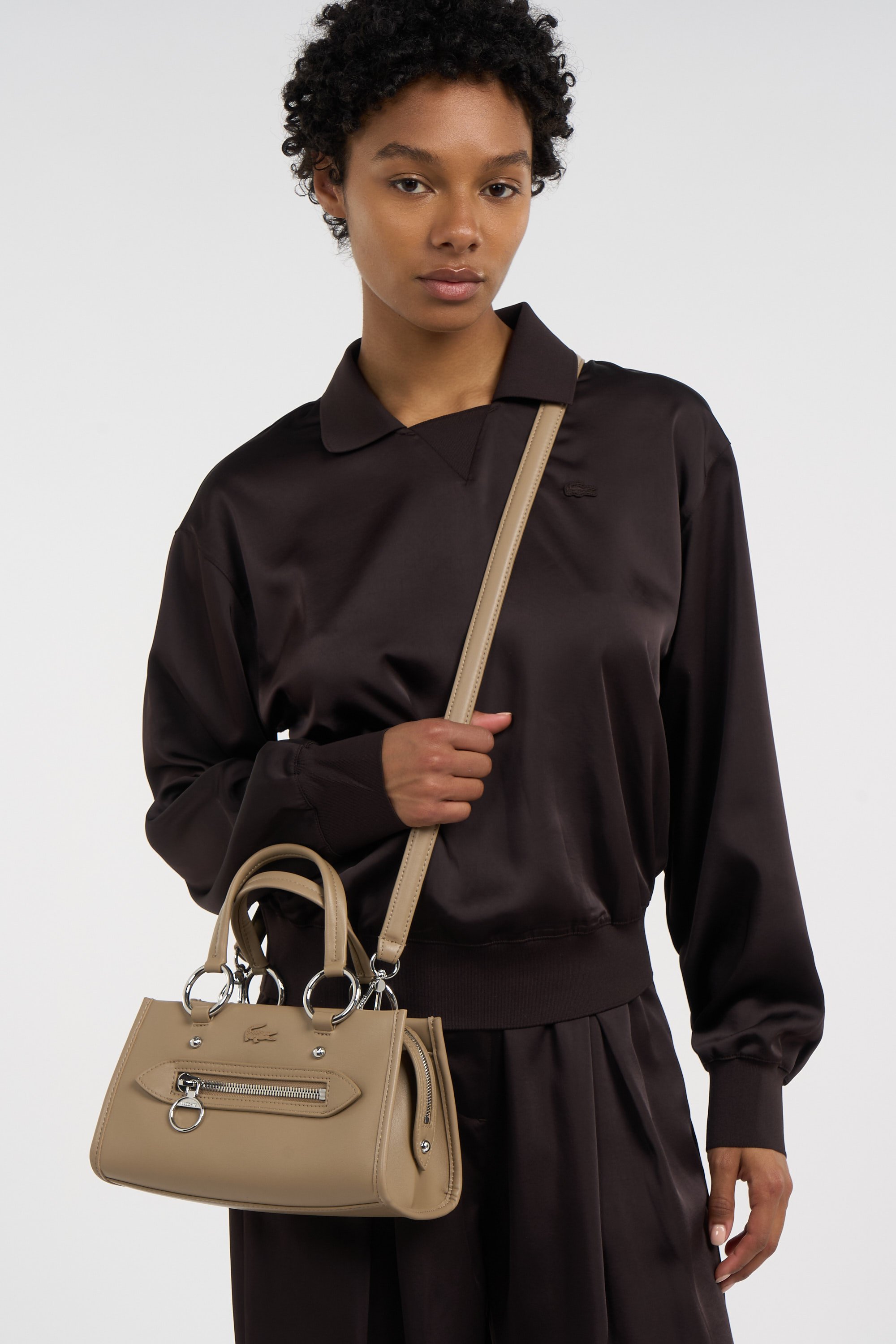 Sac à main celys LACOSTE Marron