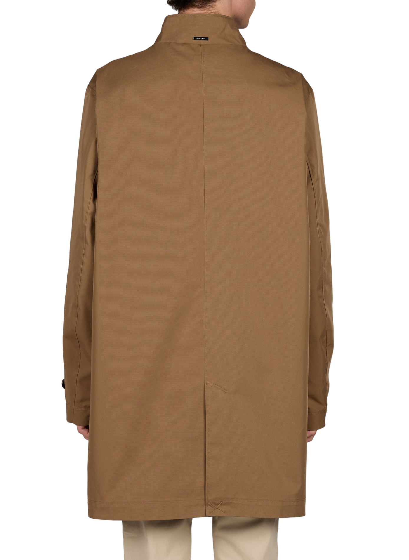 Impermeable recto en mezcla de algodón PIERRE CARDIN Marrón