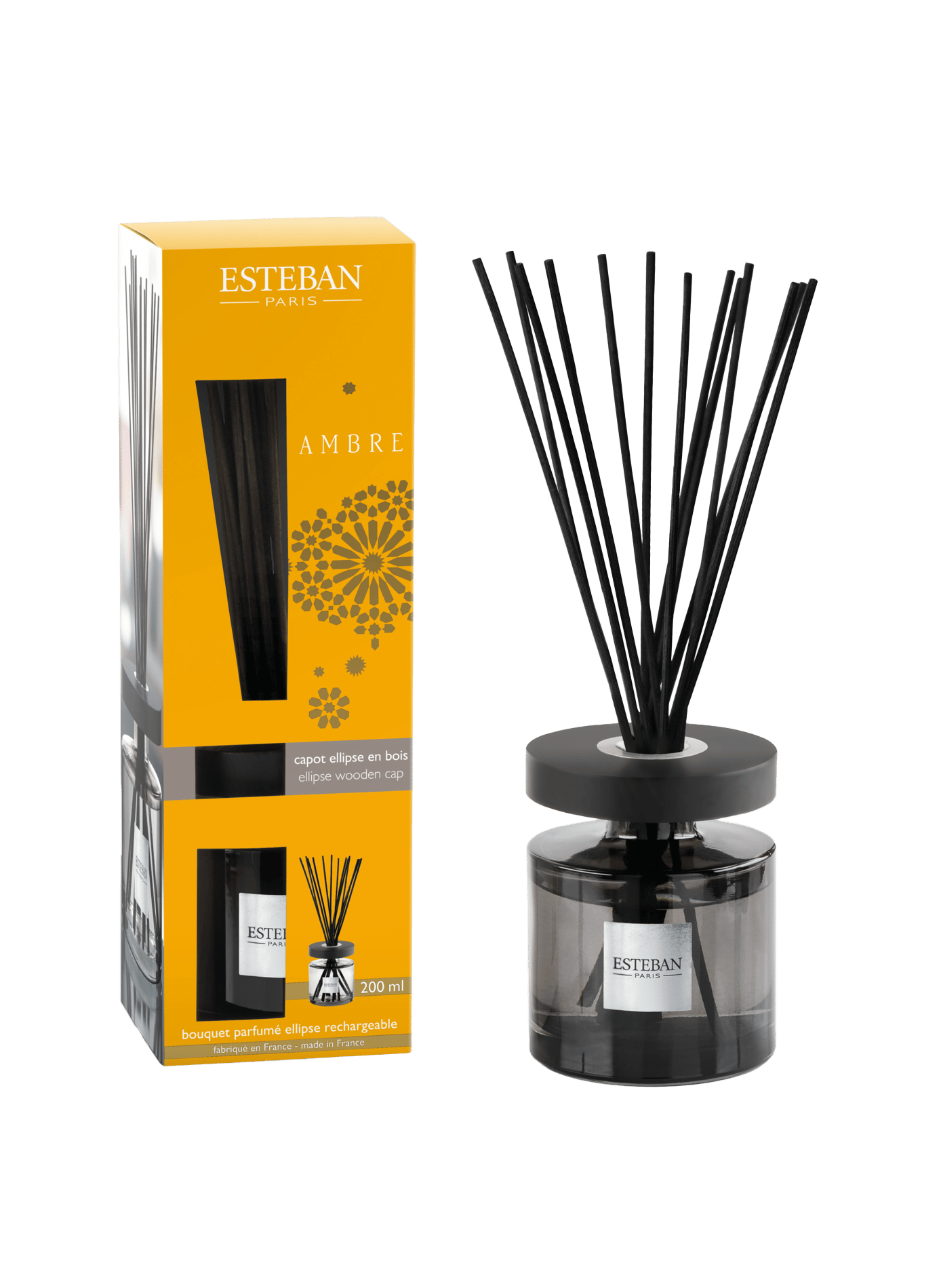 Refillable Ellipse Fragrance Bouquet Amber 200 ml ESTEBAN Yellow