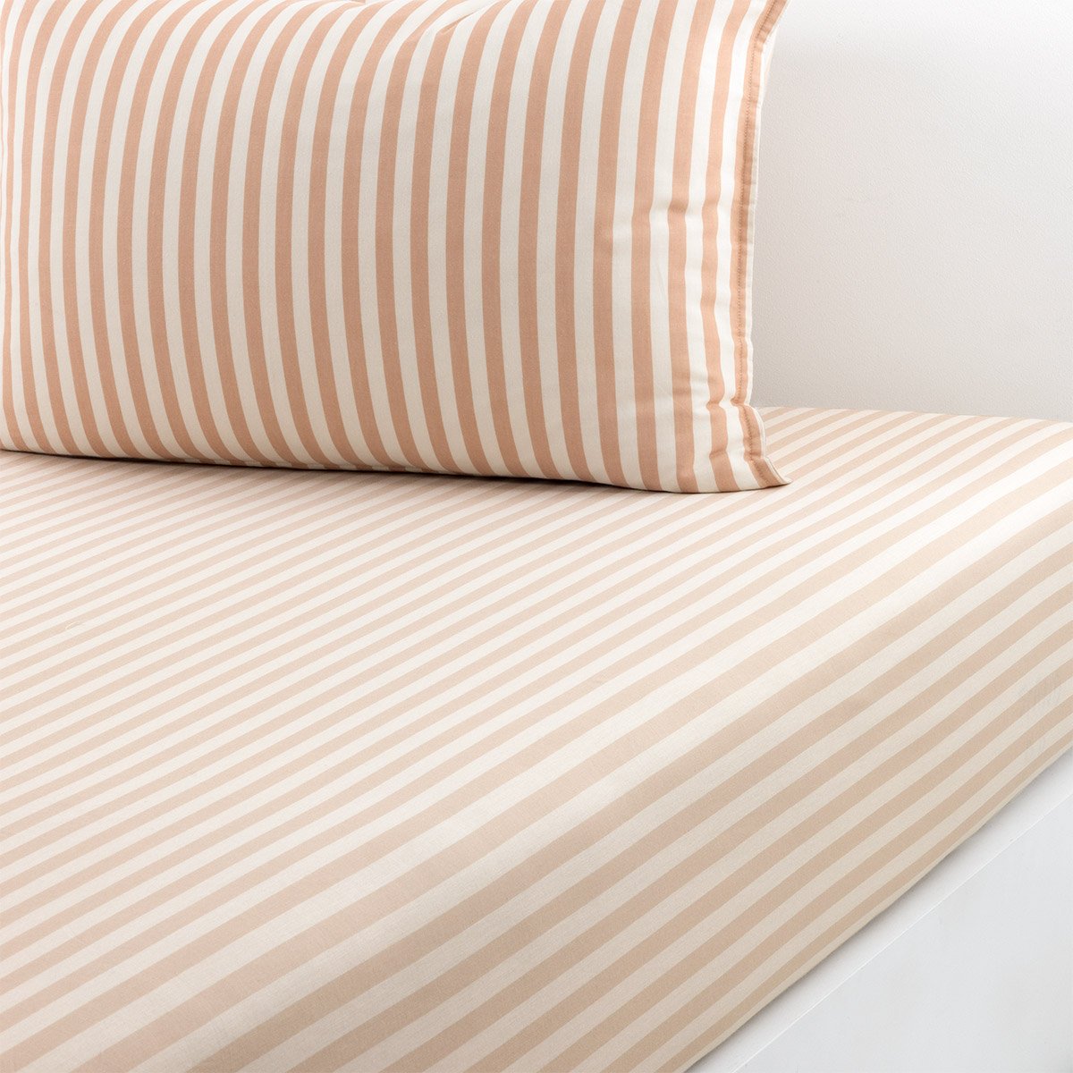 Drap housse en satin de coton, fifty-fifty OrangeDESFORGES