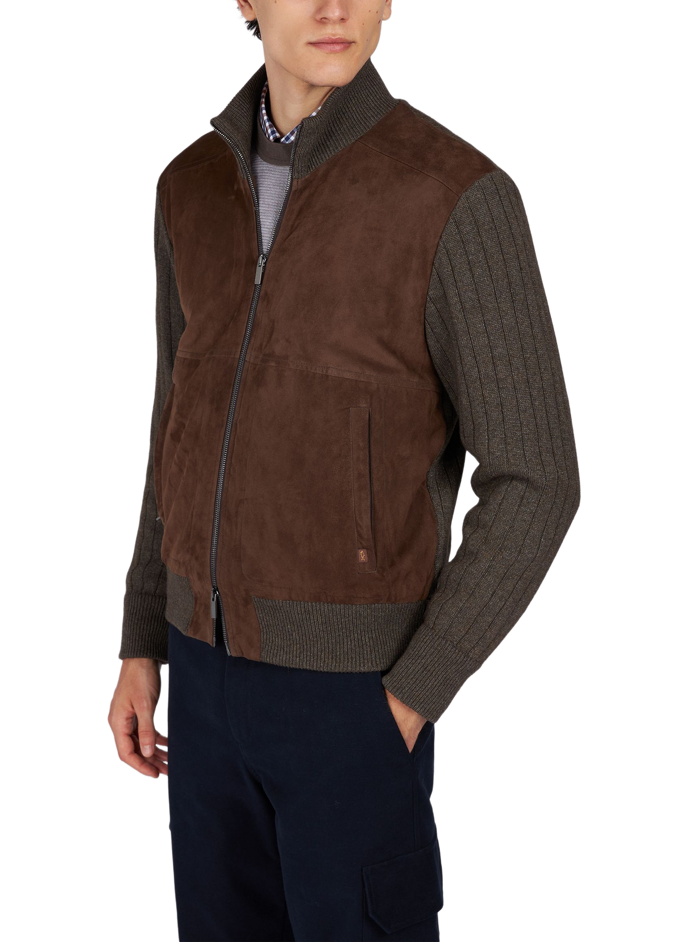 Bi-material vest in blended wool and cashmere PAUL & SHARK Beige