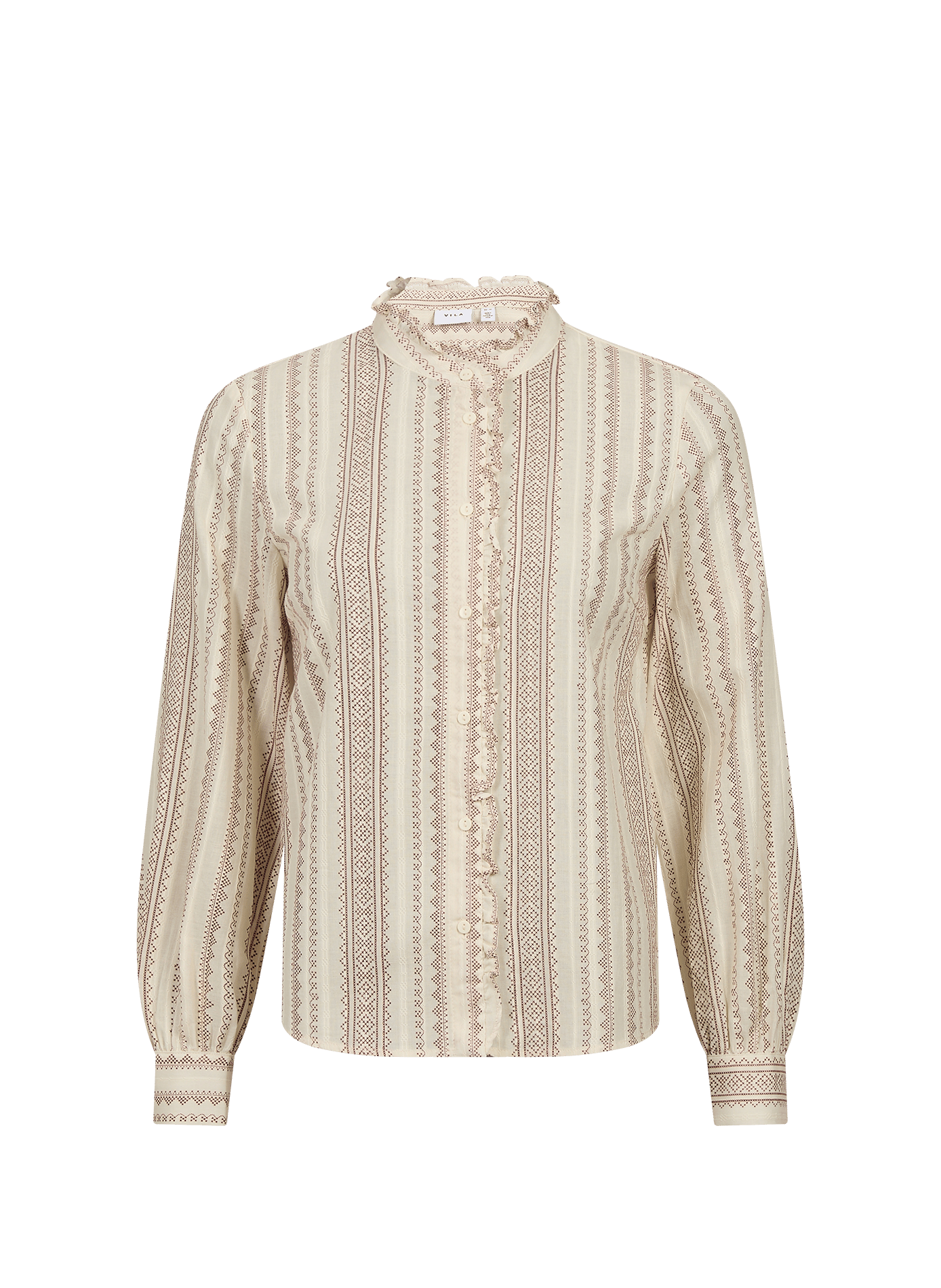 Printed cotton shirt VILA Beige