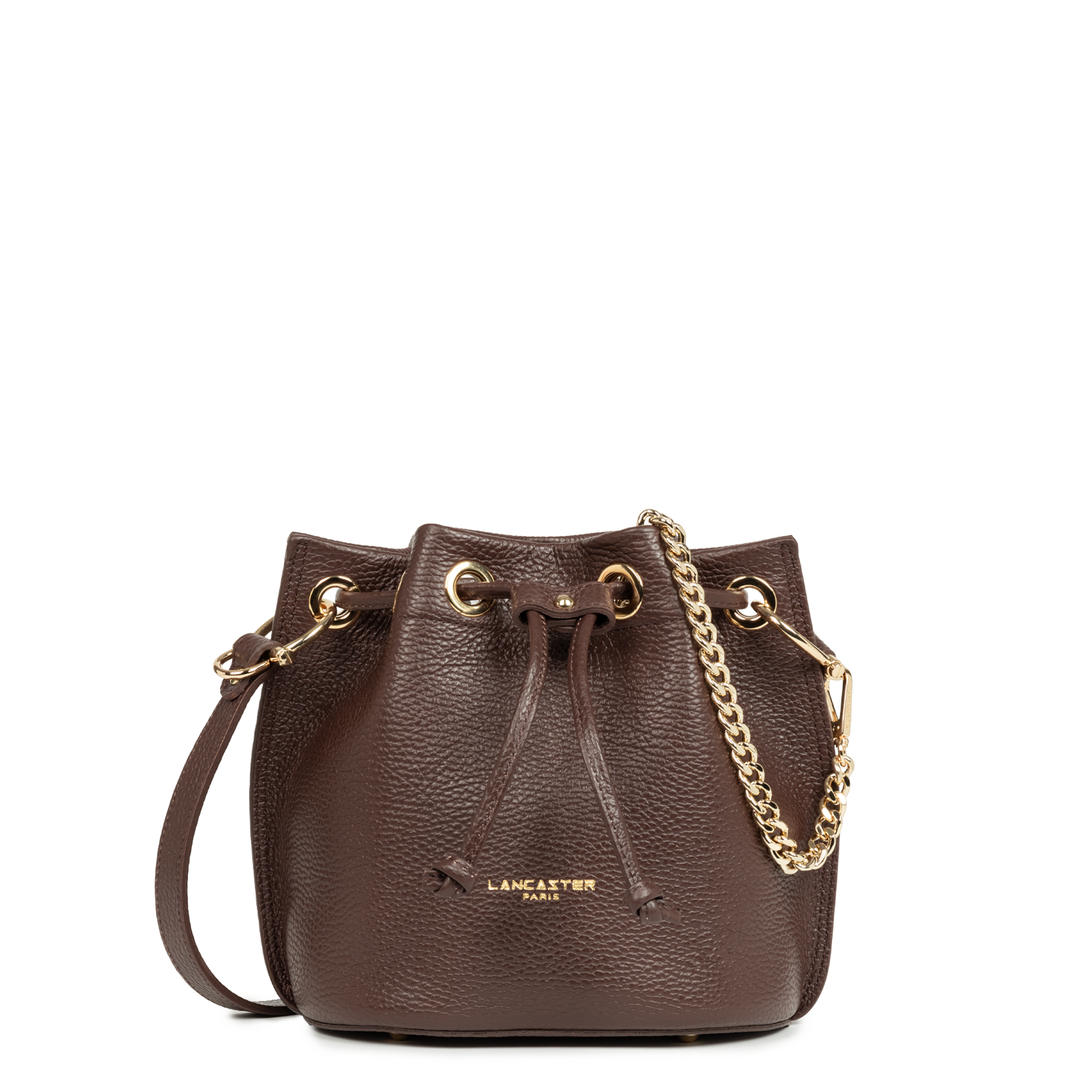 Petit sac bourse - alba double LANCASTER Marron
