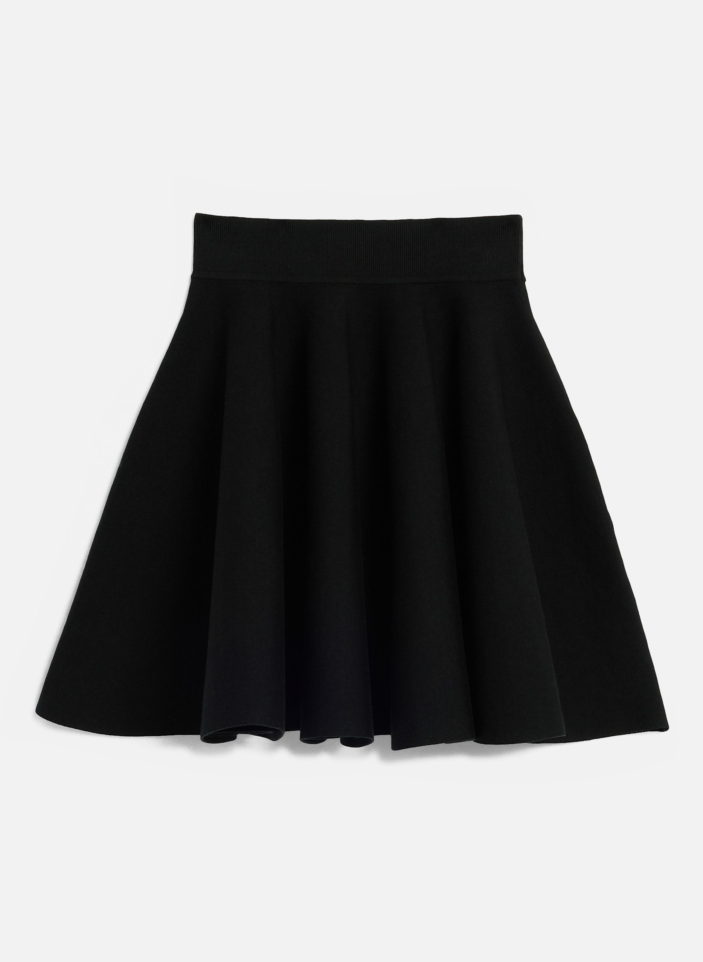 Jupe courte à godets en coton AMI PARIS Noir