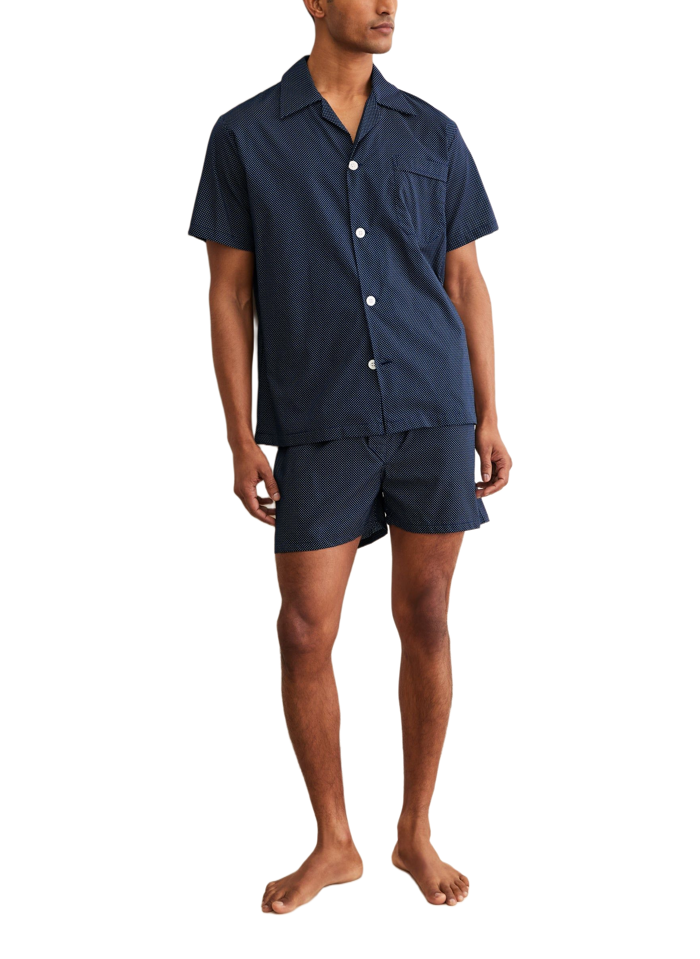 Kurzes Batiste-Pyjama-Set aus Baumwolle DEREK ROSE Blau