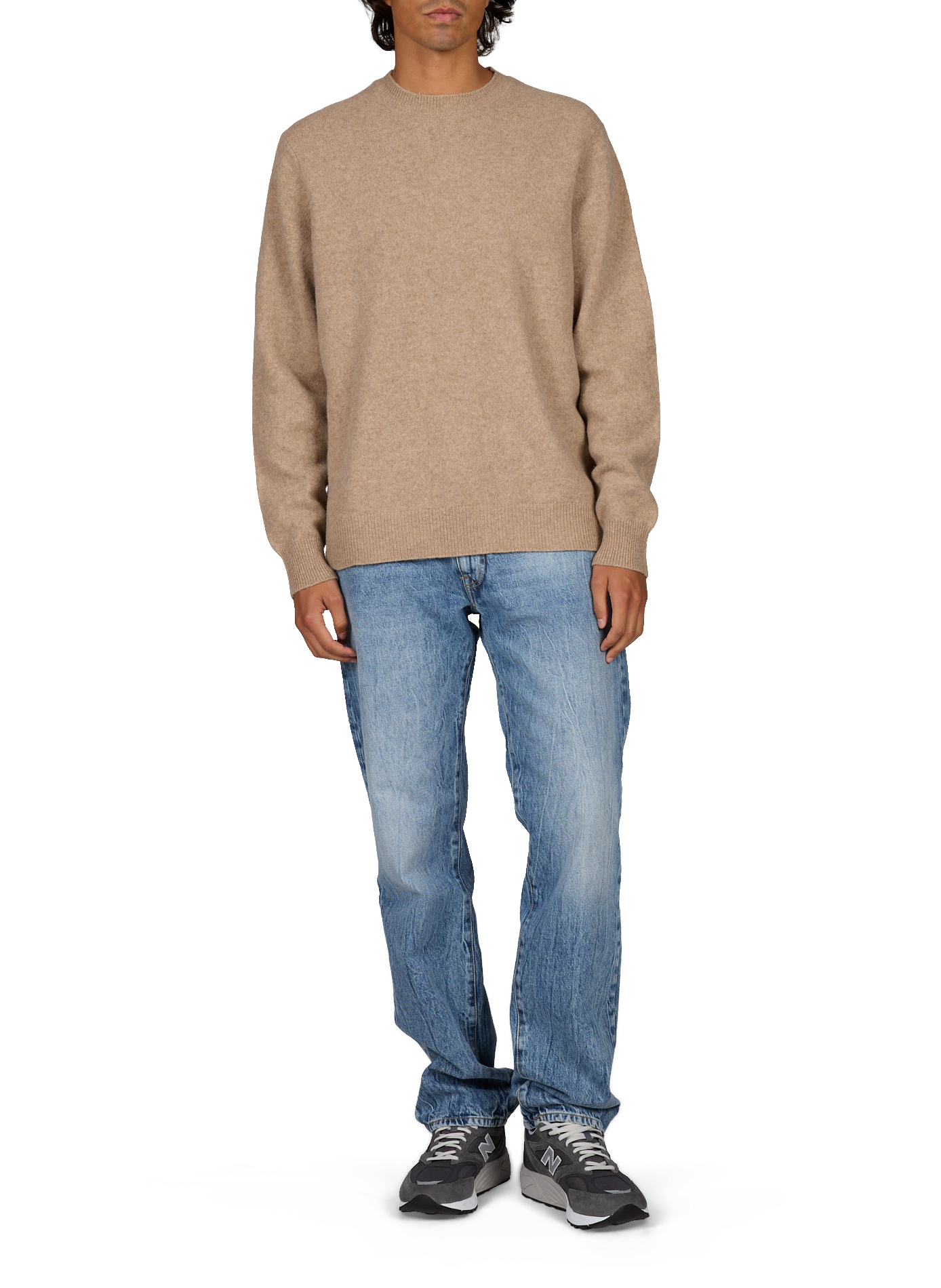 Rundhalsausschnitt-Pullover aus Merinowolle ANNARR Beige