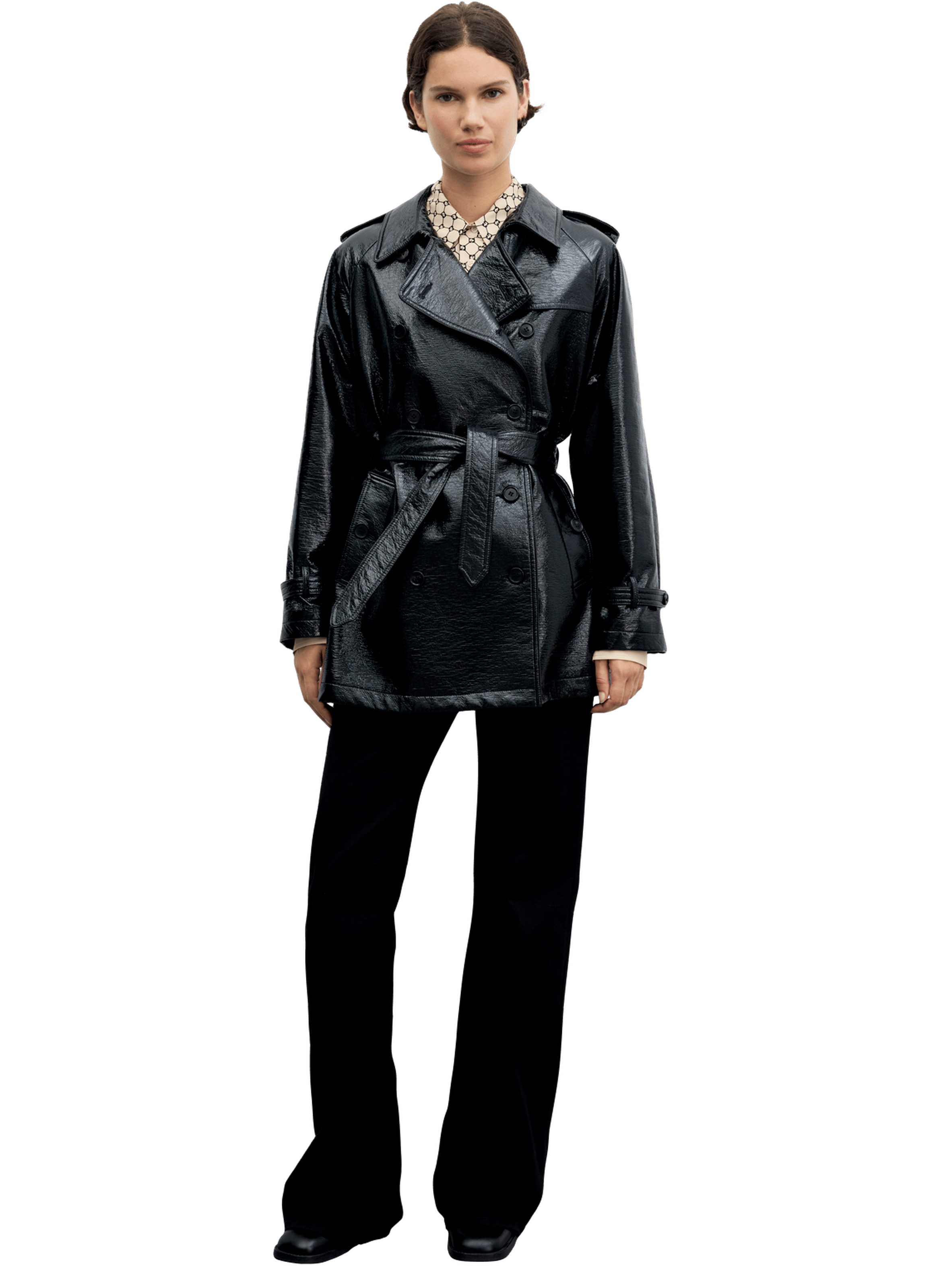 Trench court en vernis - vicky GERARD DAREL Noir