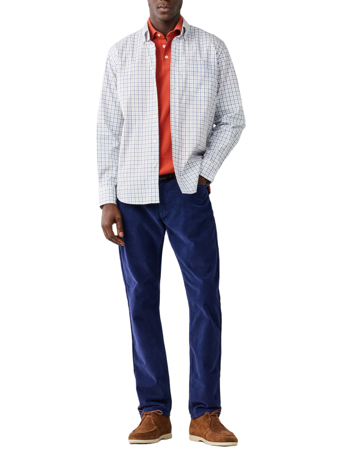 Chemise droite à carreaux en coton FACONNABLE Beige
