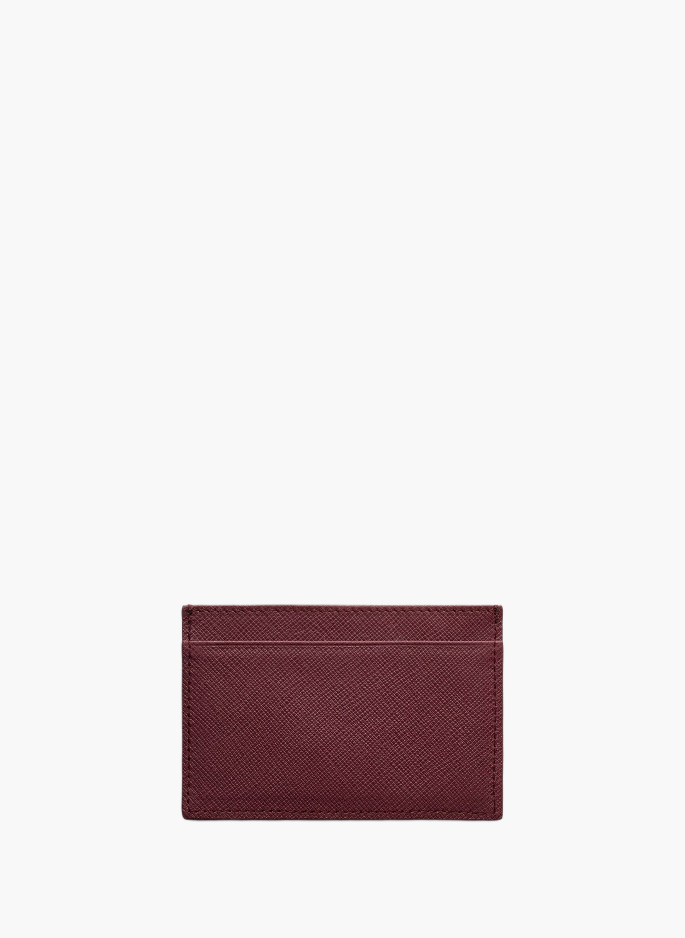 Porte-cartes en cuir saffiano PRADA Rouge