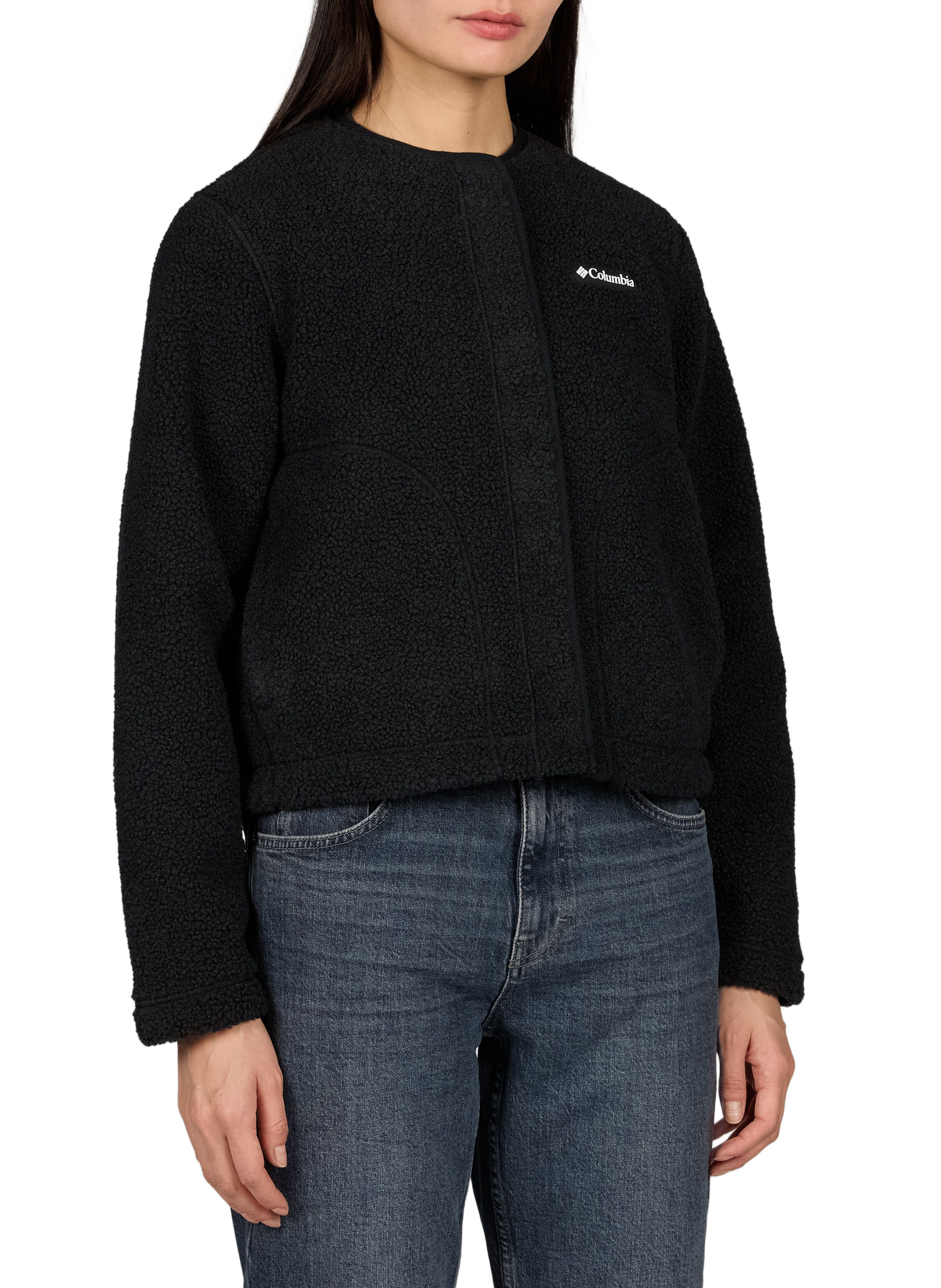 Schaffelljacke mit Rundhalsausschnitt COLUMBIA Schwarz