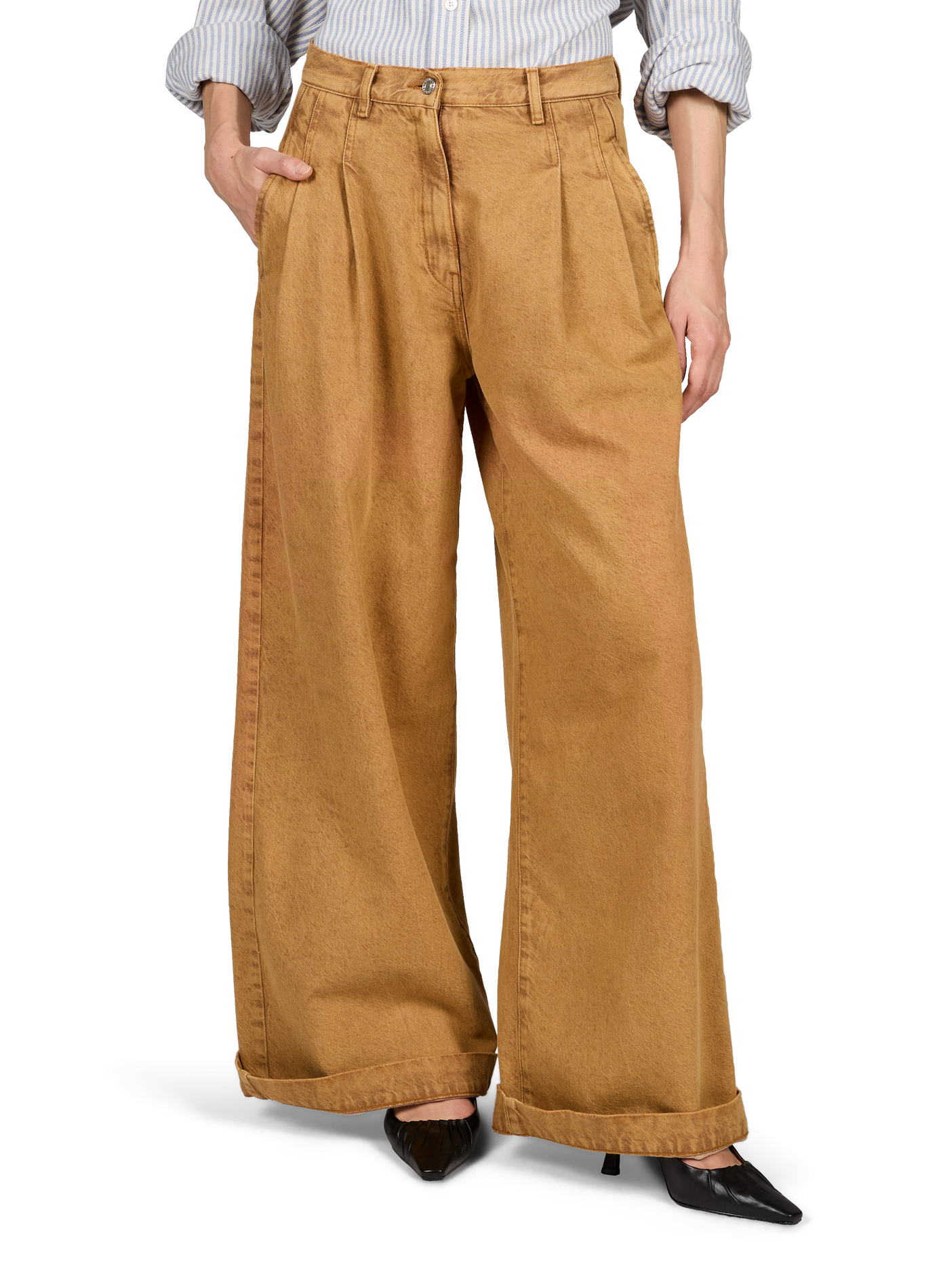 Wijde katoenen jeans BELLEROSE Bruin