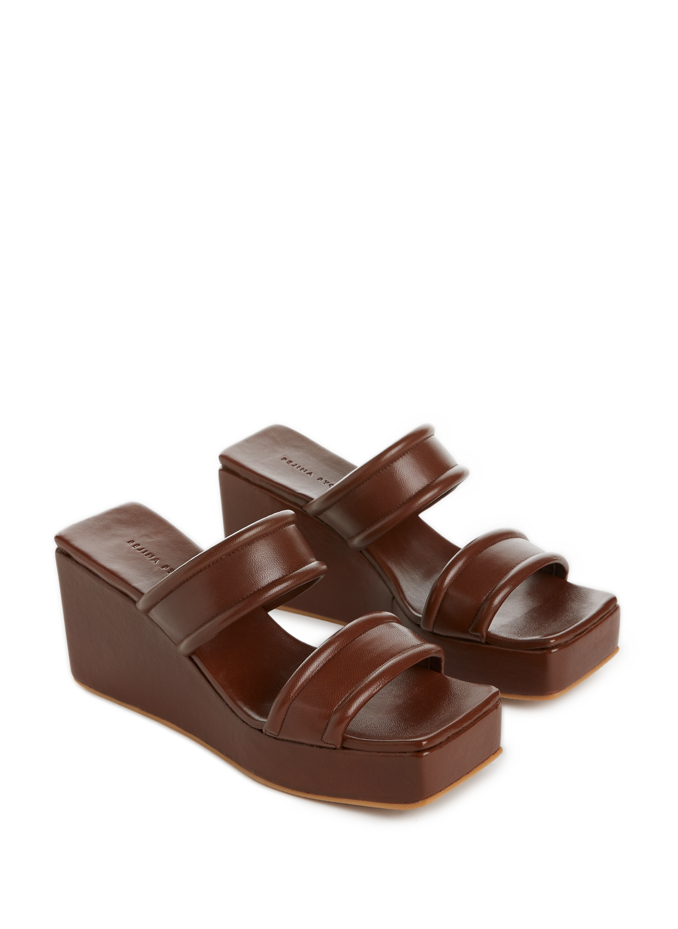 Mules Mila Wedge à talons REJINA PYO Marron