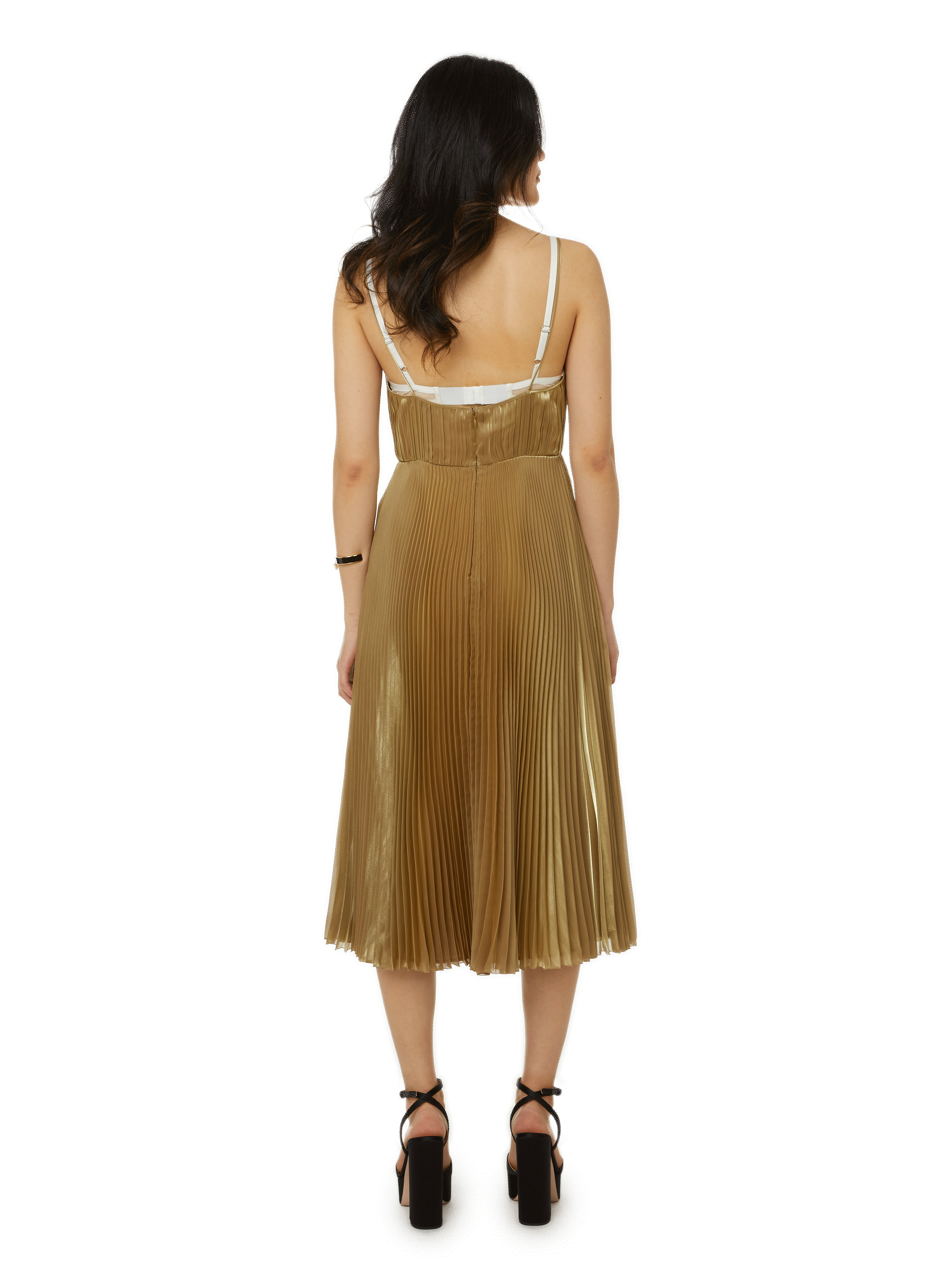 Robe midi plissé soleil Jaune