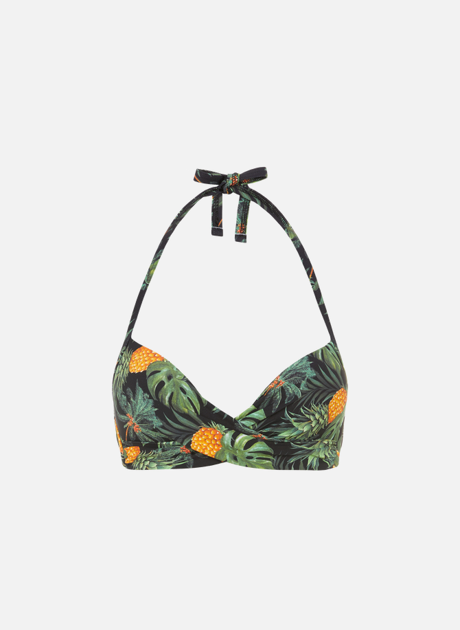 Pineapple-print bikini top BANANA MOON