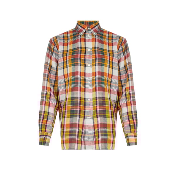 Chemise à carreaux en lin