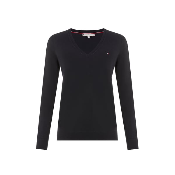 Pull col V en coton mélangé