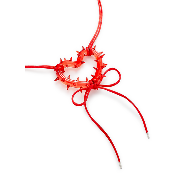 Hugo Kreit Spiky Heart Necklace In Red