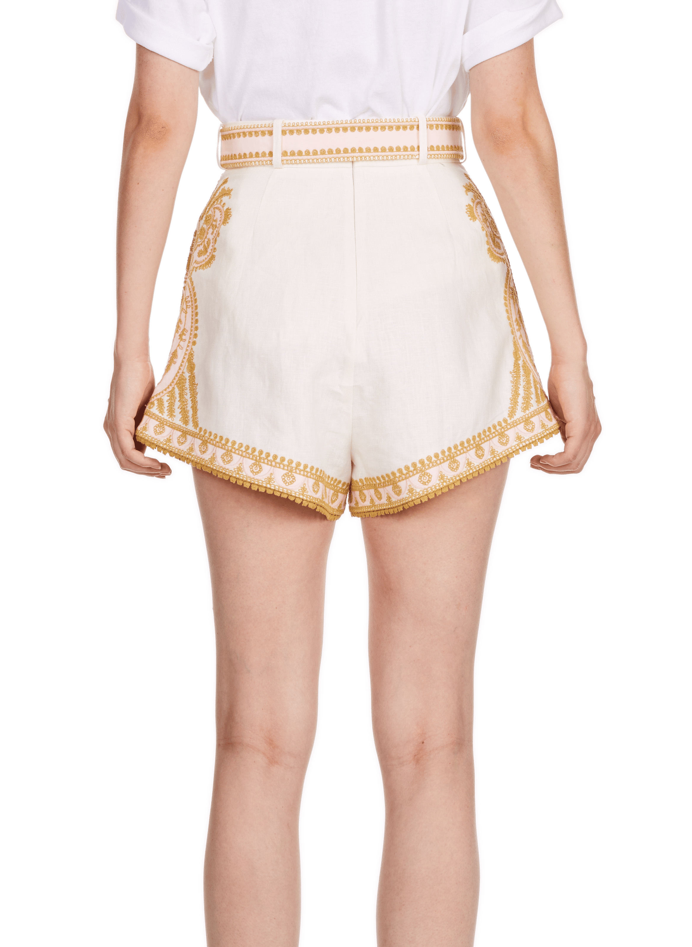 Linen shorts with embroidery ZIMMERMANN Multicolour