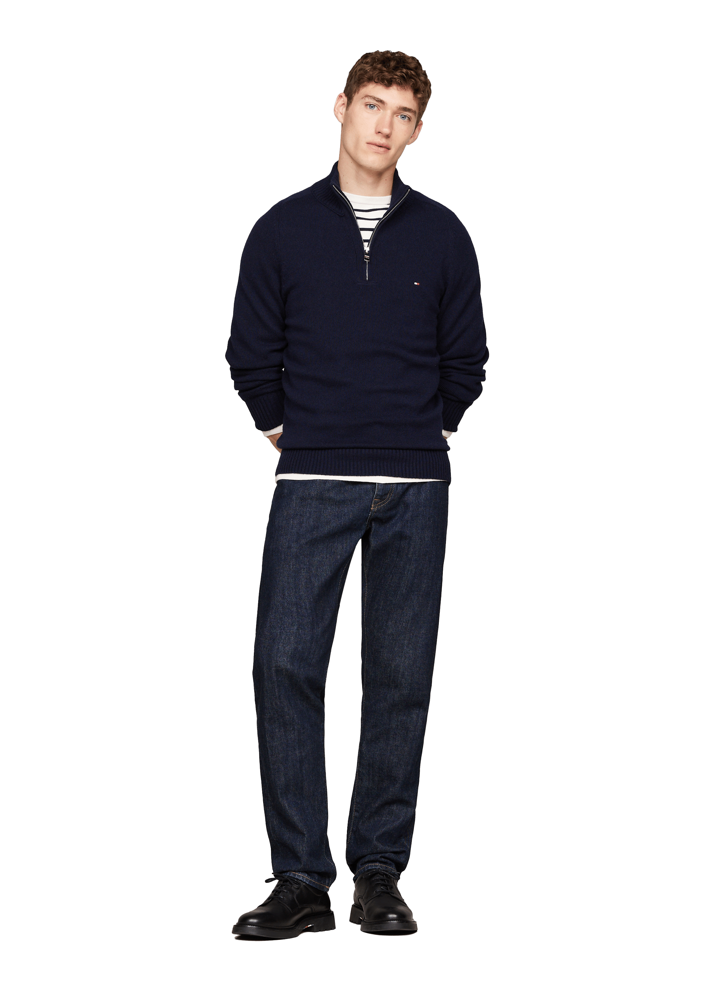 Wool zip-neck jumper TOMMY HILFIGER Blue