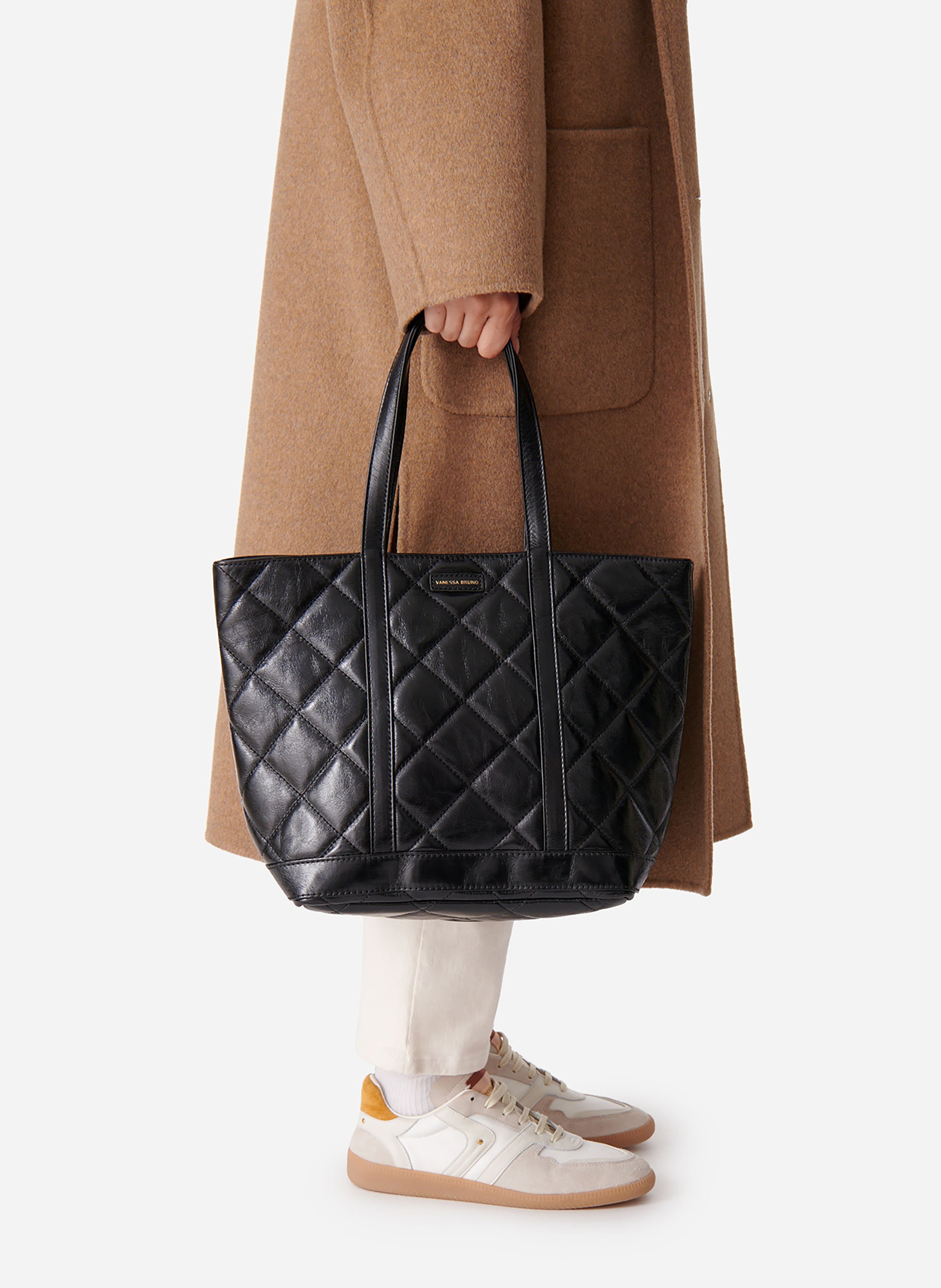 Cabas m en cuir matelassé VANESSA BRUNO Noir