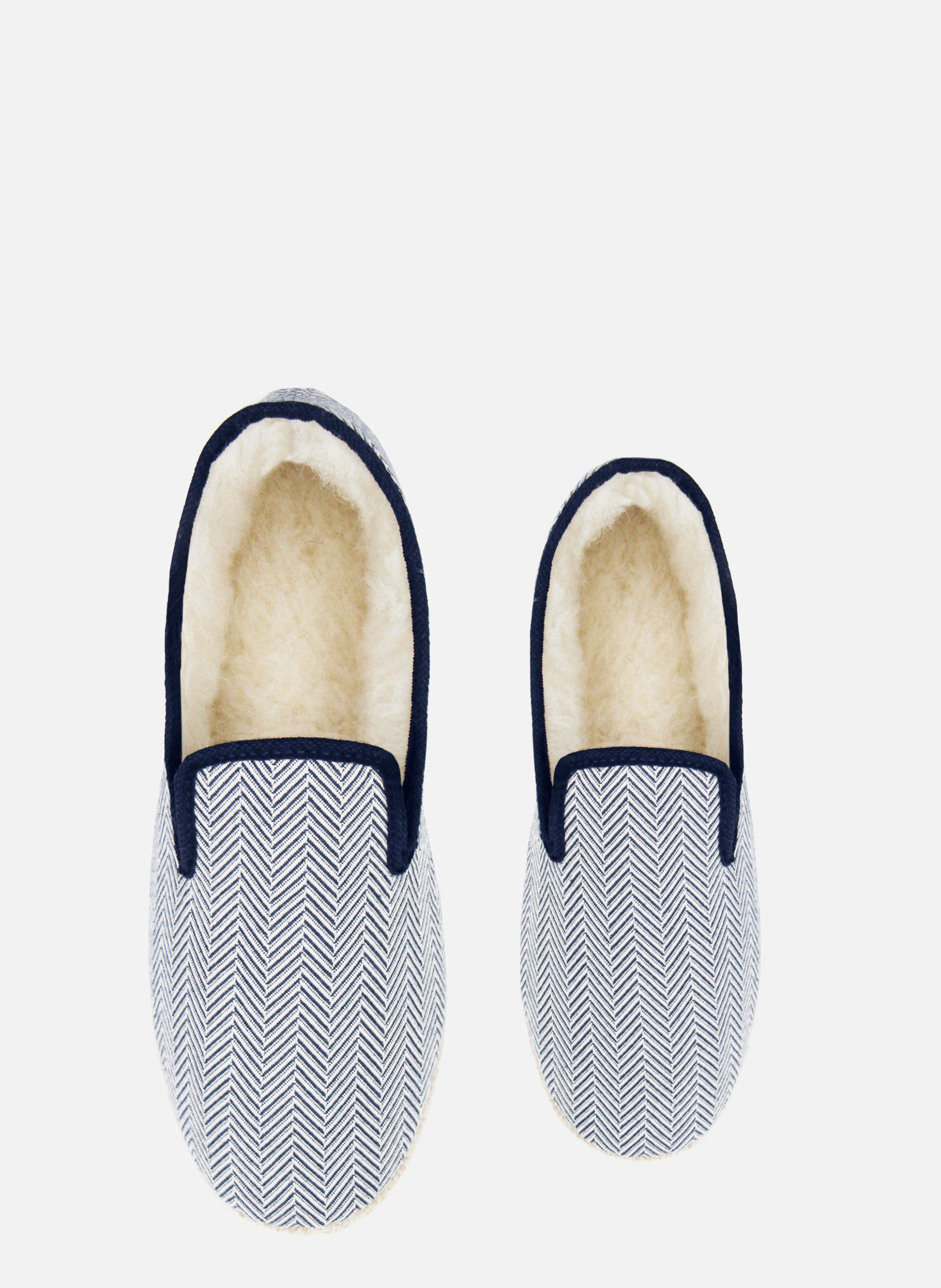 Charentaises tissu JULES & JENN Blanc