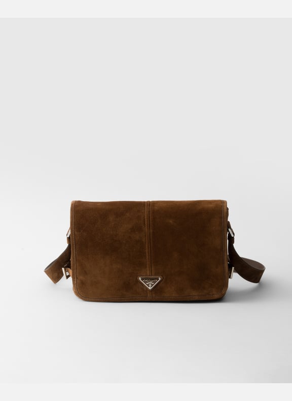Sac à bandoulière en suède Marron by PRADA PRADA Sac à bandoulière en suède Marron