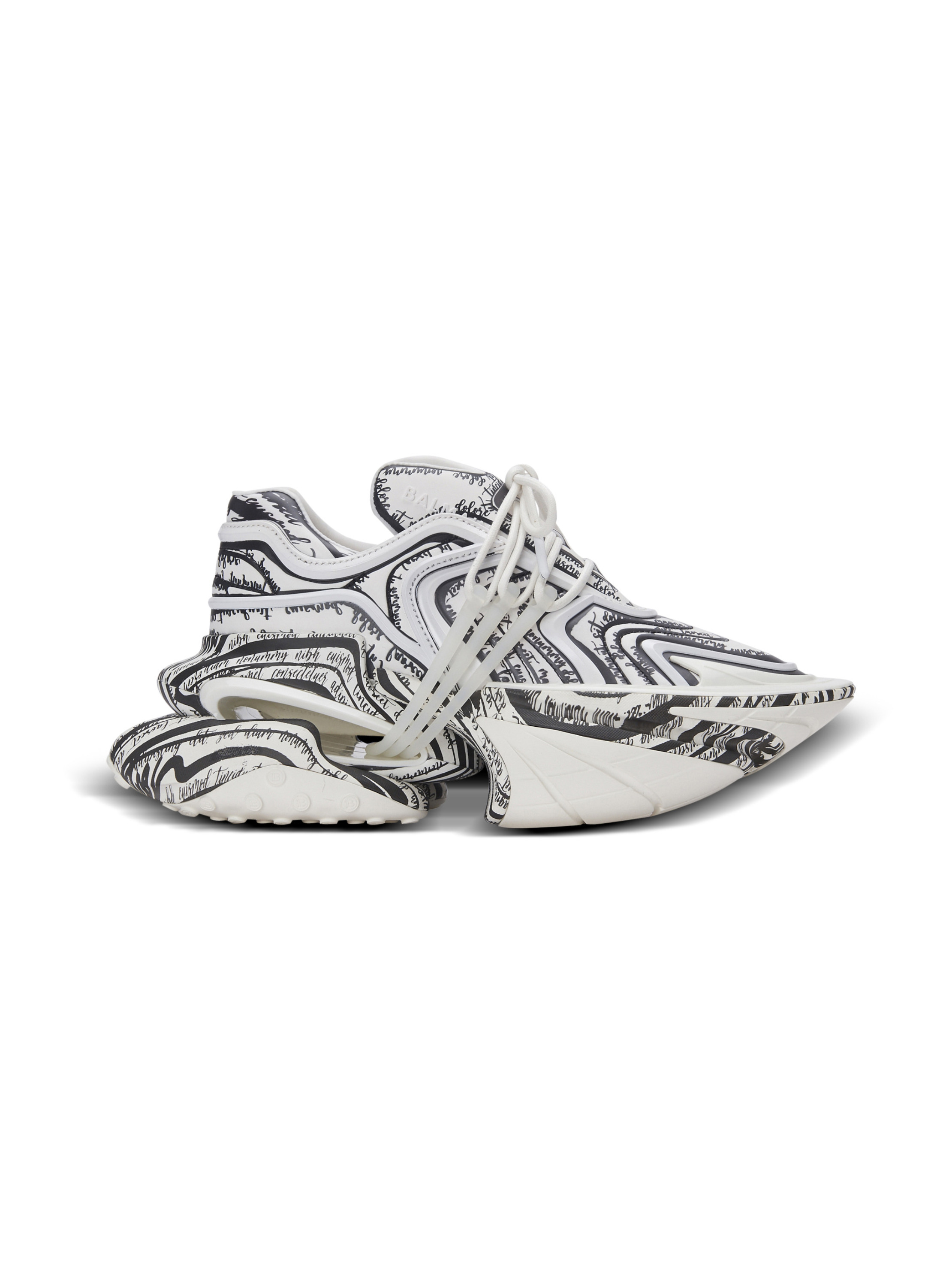 Baskets unicorn wave imprimées « lettre d'amour » BALMAIN Blanc