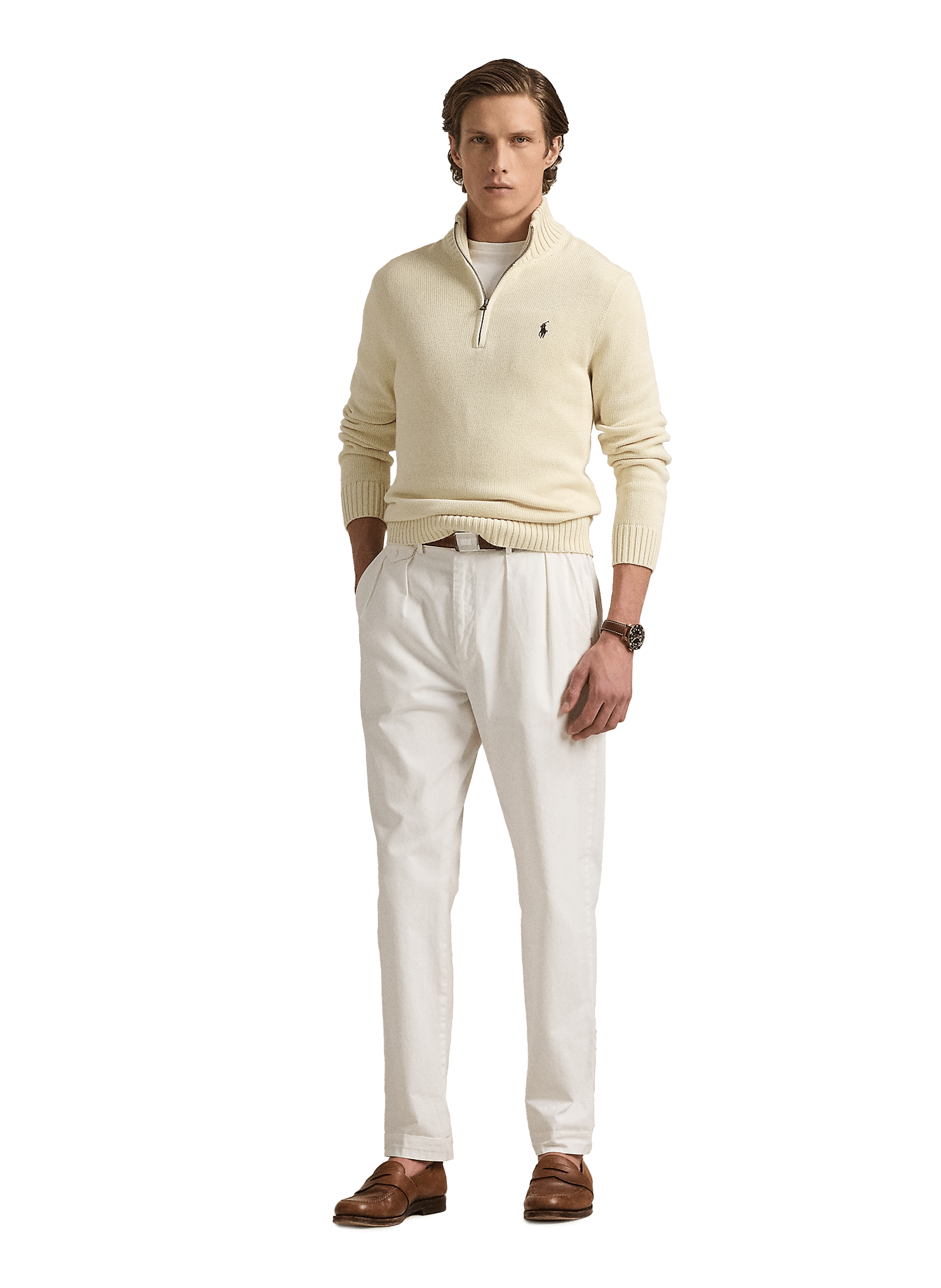 Funnel neck half-zip jumper POLO RALPH LAUREN White