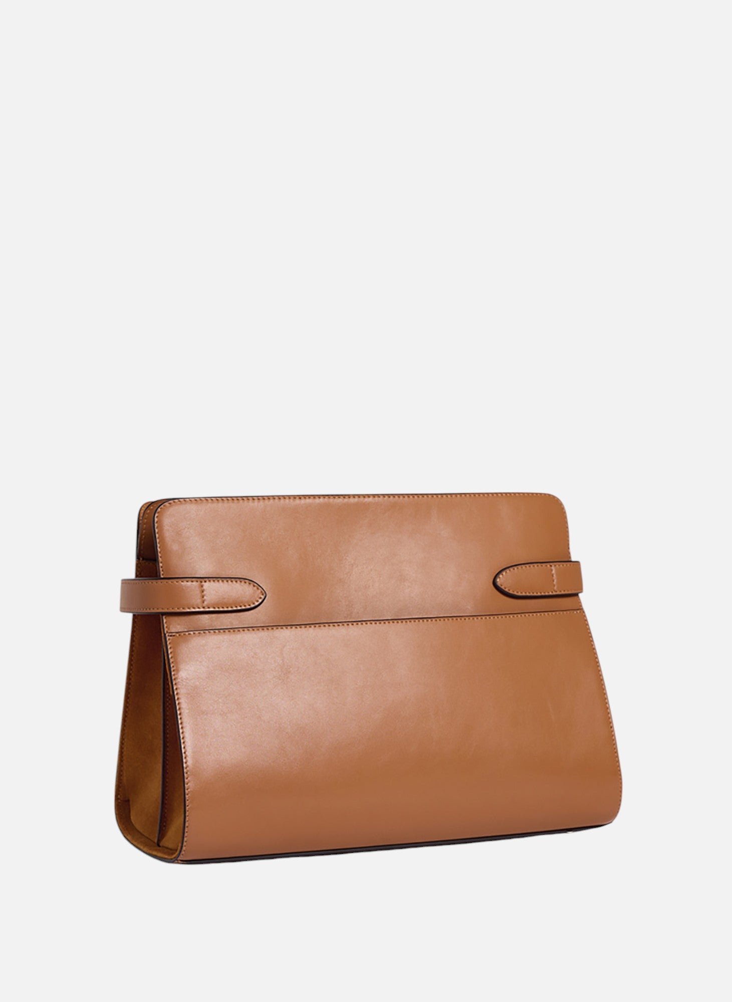 Sac porté épaule grand modèle emie en cuir lisse et nubuck Marron