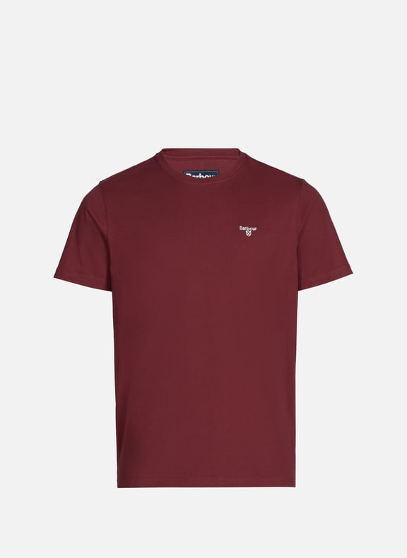 Plain Cotton T-shirt Red by BARBOUR BARBOUR Plain Cotton T-shirt Red