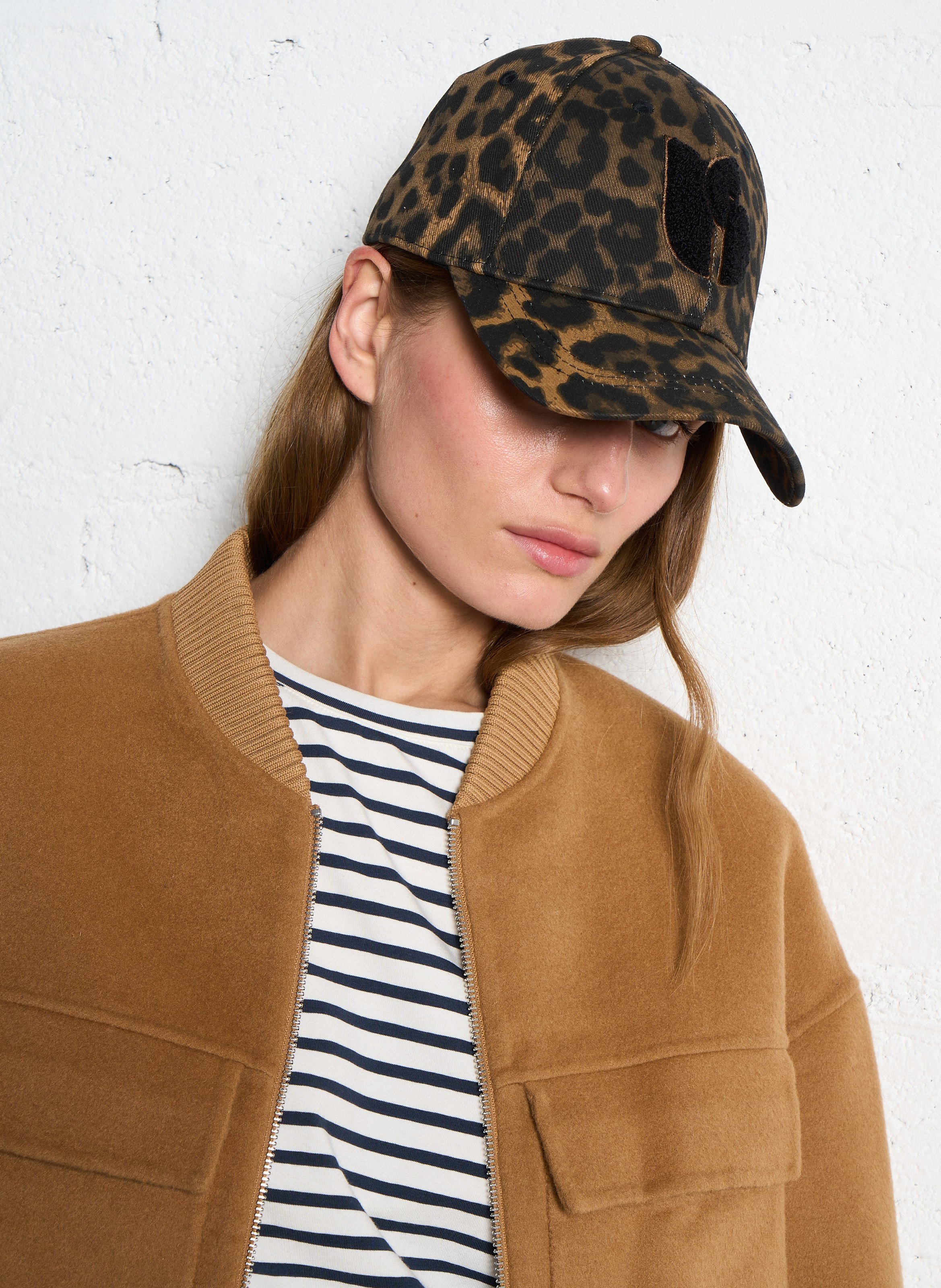 Casquette léopard à visière hino BA&SH Marron