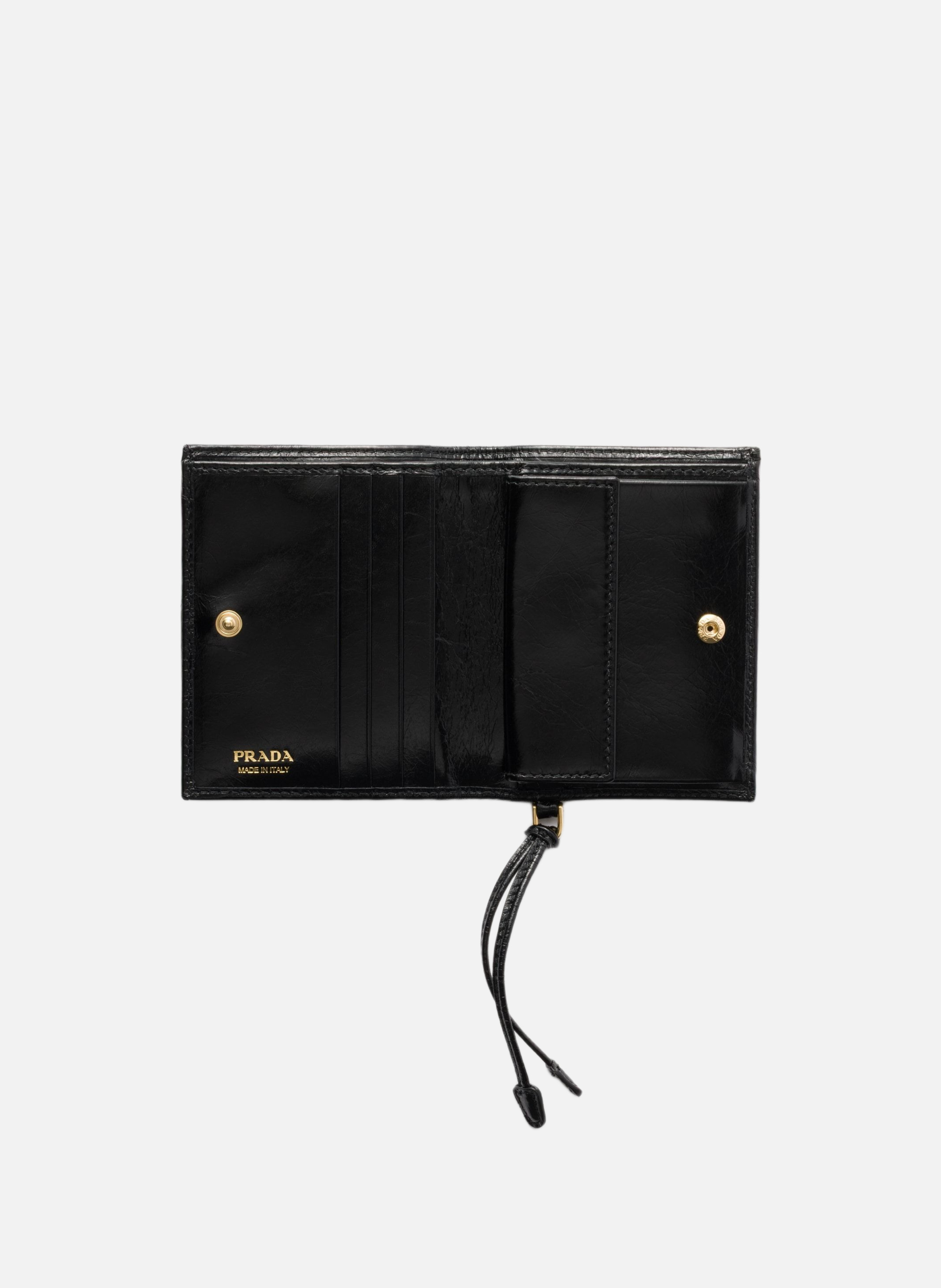 Petit portefeuille en cuir PRADA Noir
