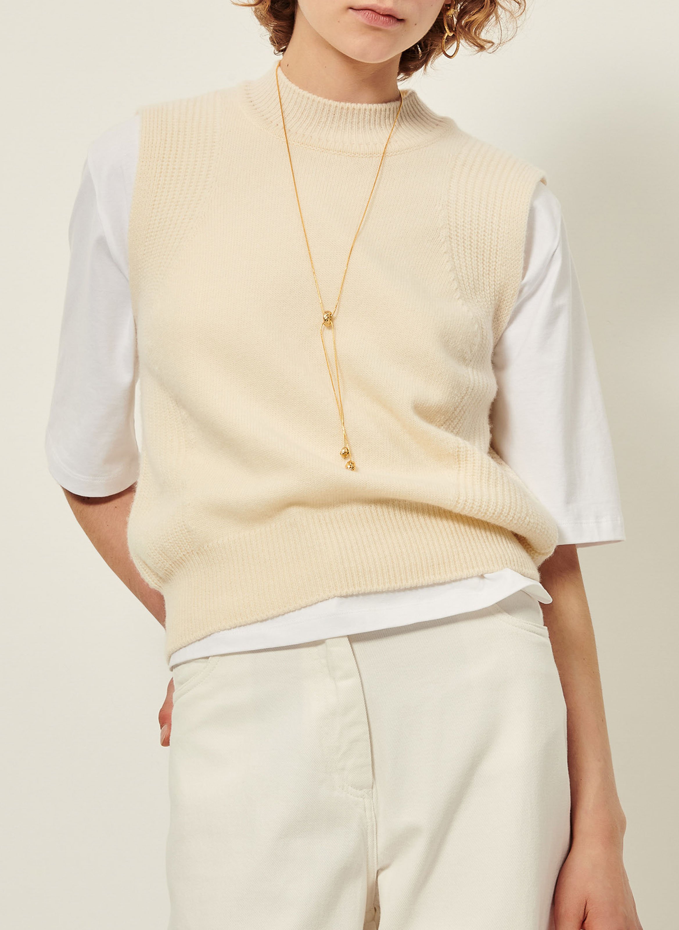 Pull col rond en laine baynino SESSUN Beige