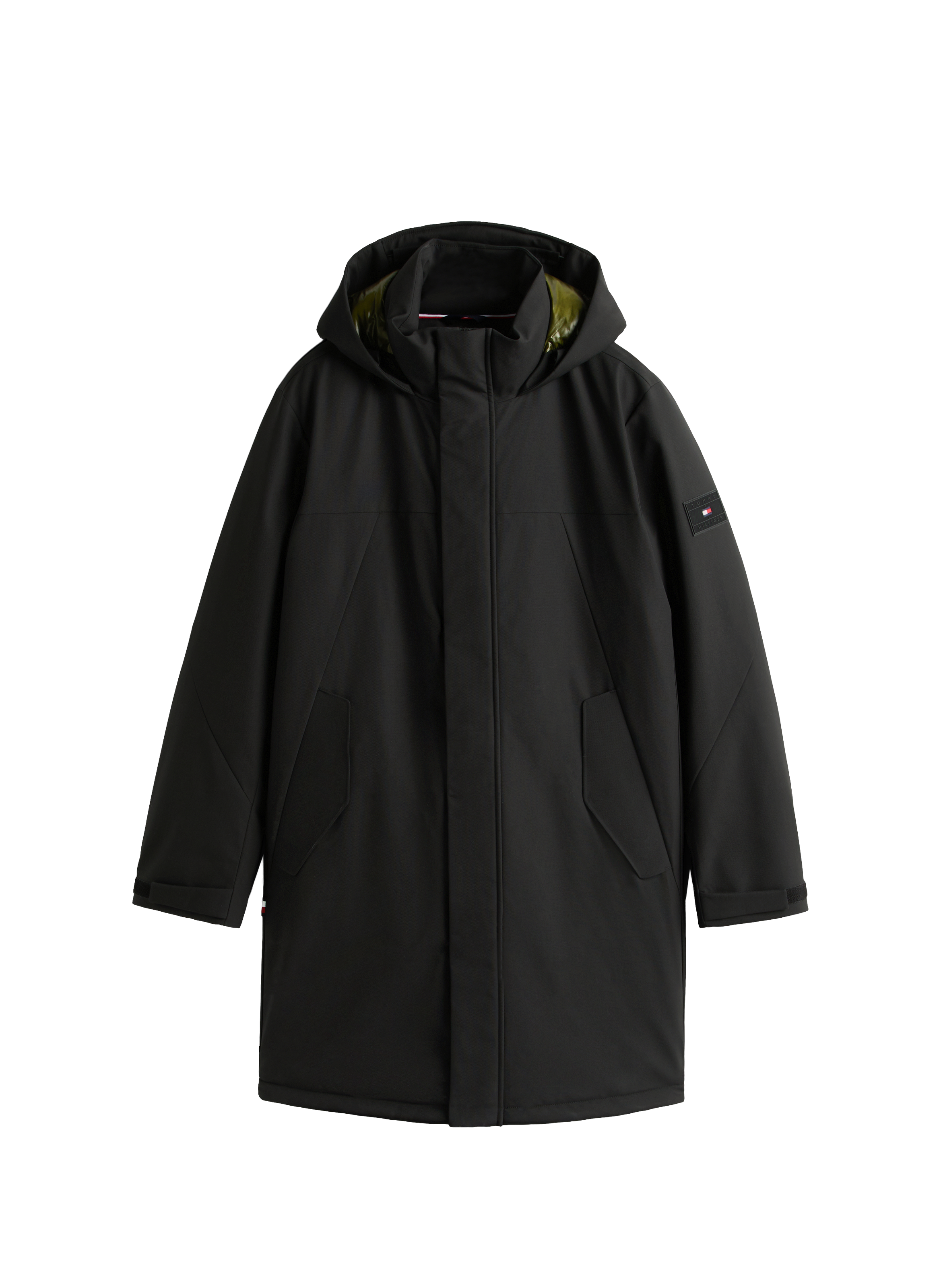 Parka droite à capuche TOMMY HILFIGER Noir