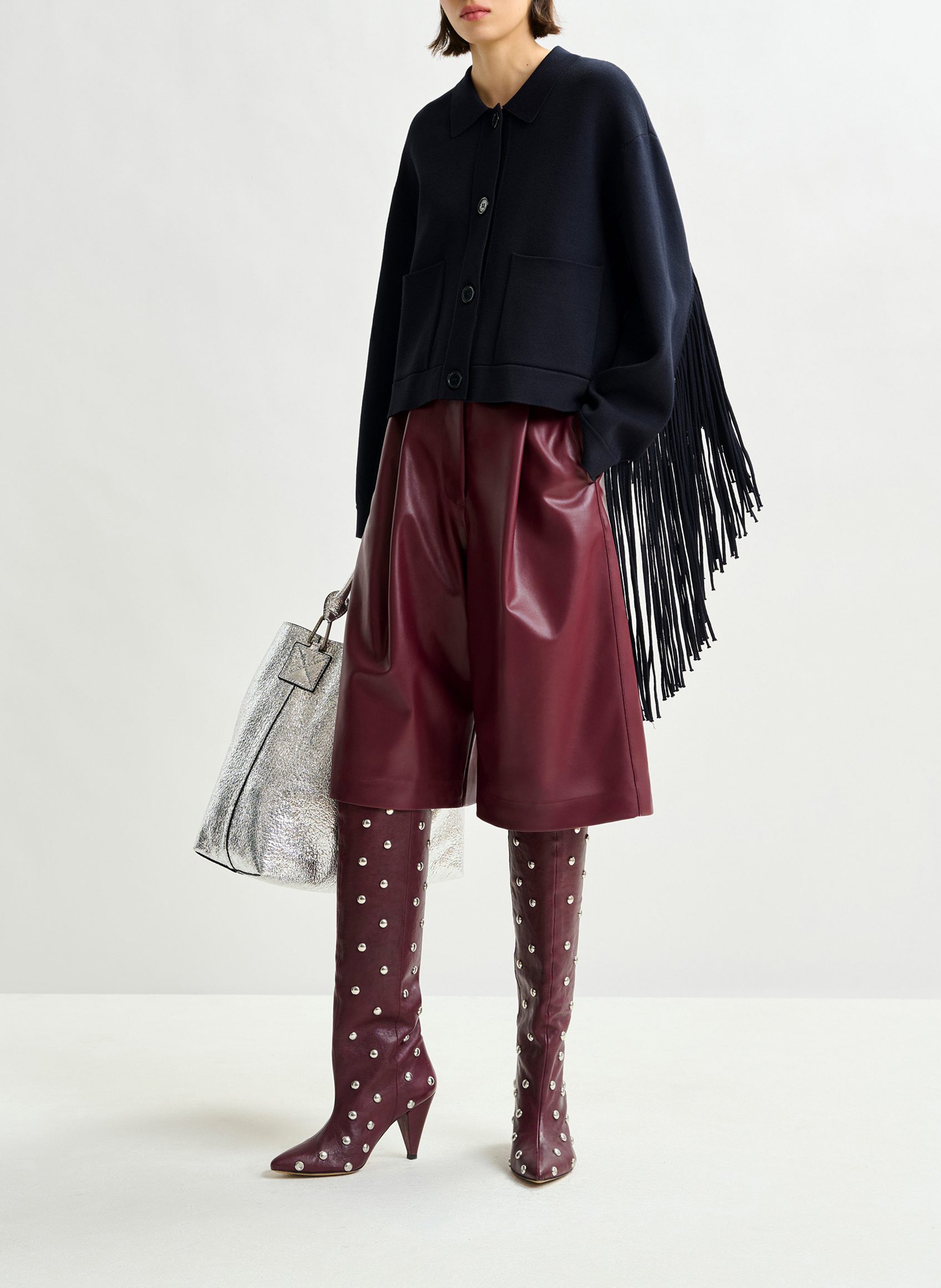 Veste col classique à franges istern ESSENTIEL ANTWERP Bleu