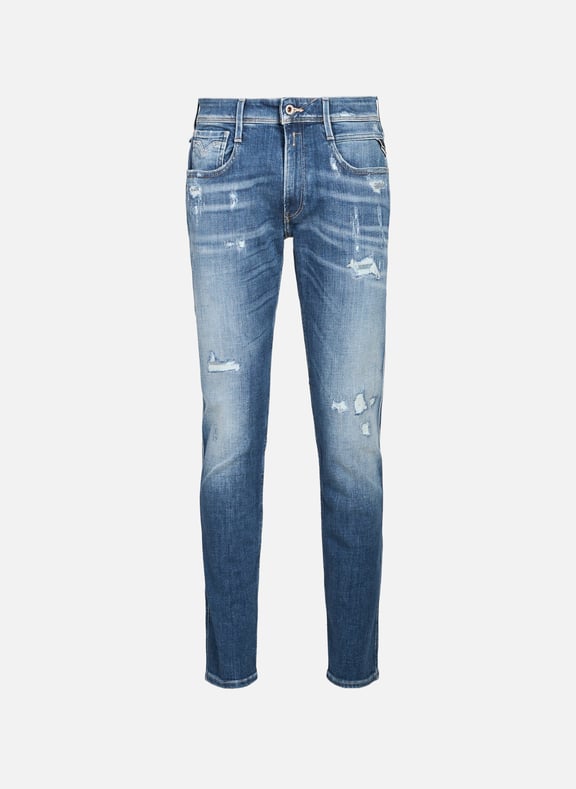 Jeans déchiré en coton mélangé Bleu by REPLAY REPLAY Jeans déchiré en coton mélangé Bleu