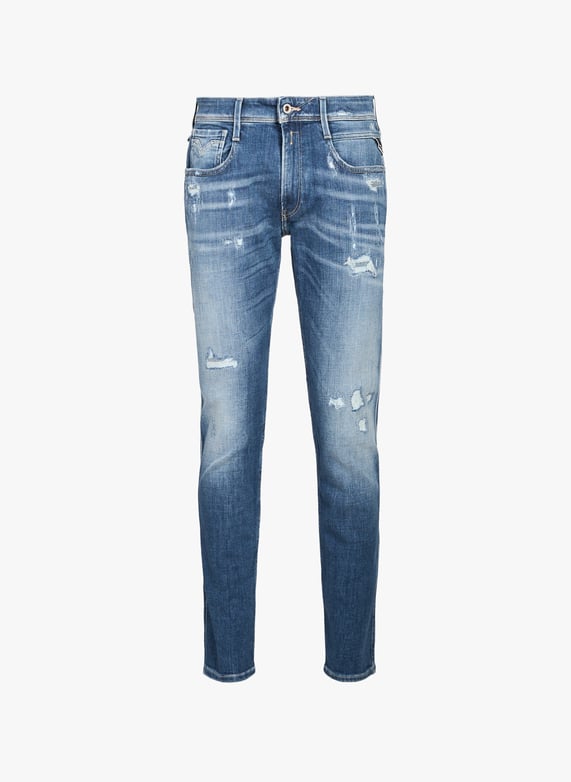 Jeans déchiré en coton mélangé | Bleu by REPLAY Jeans déchiré en coton mélangé Bleu