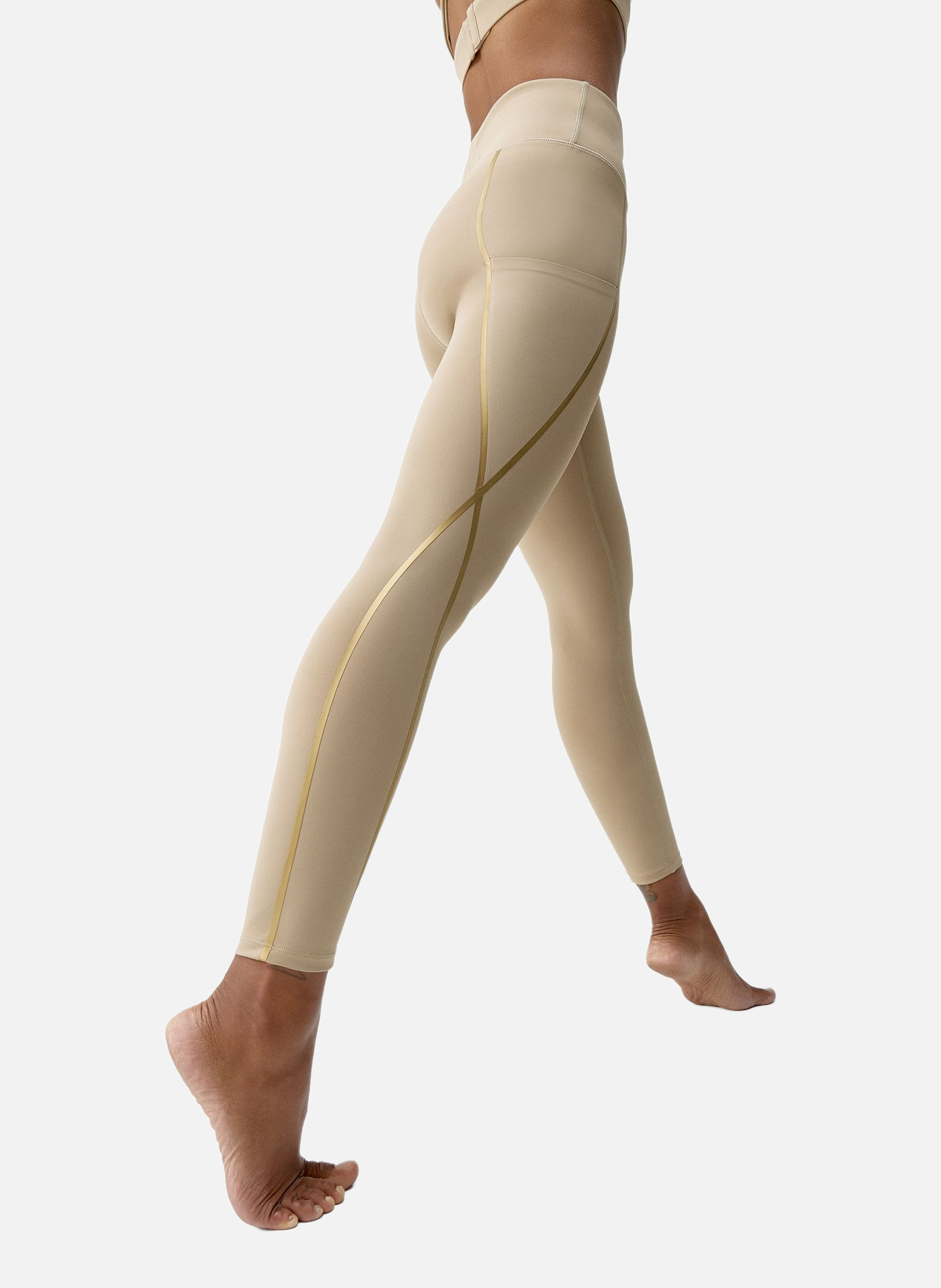 Legging de sport 7/8 performance gold BORN LIVING YOGA Beige
