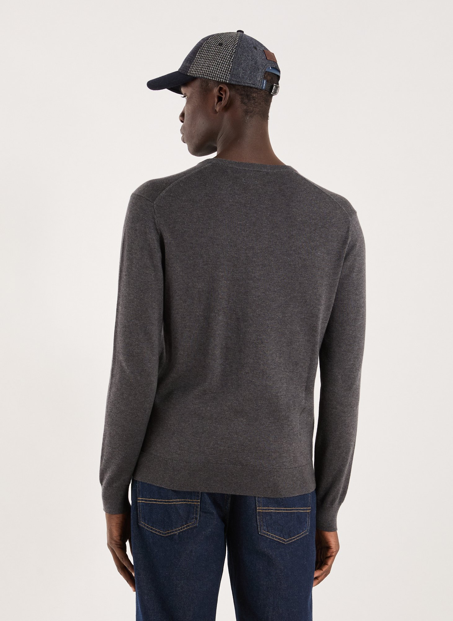 Cotton V-neck jumper HACKETT Grey
