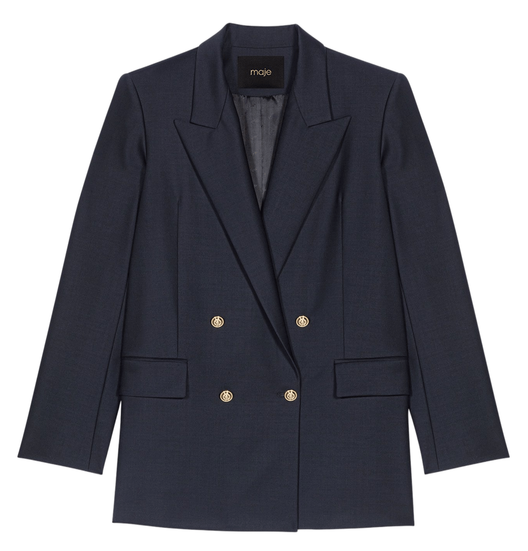 Veste col tailleur MAJE Bleu