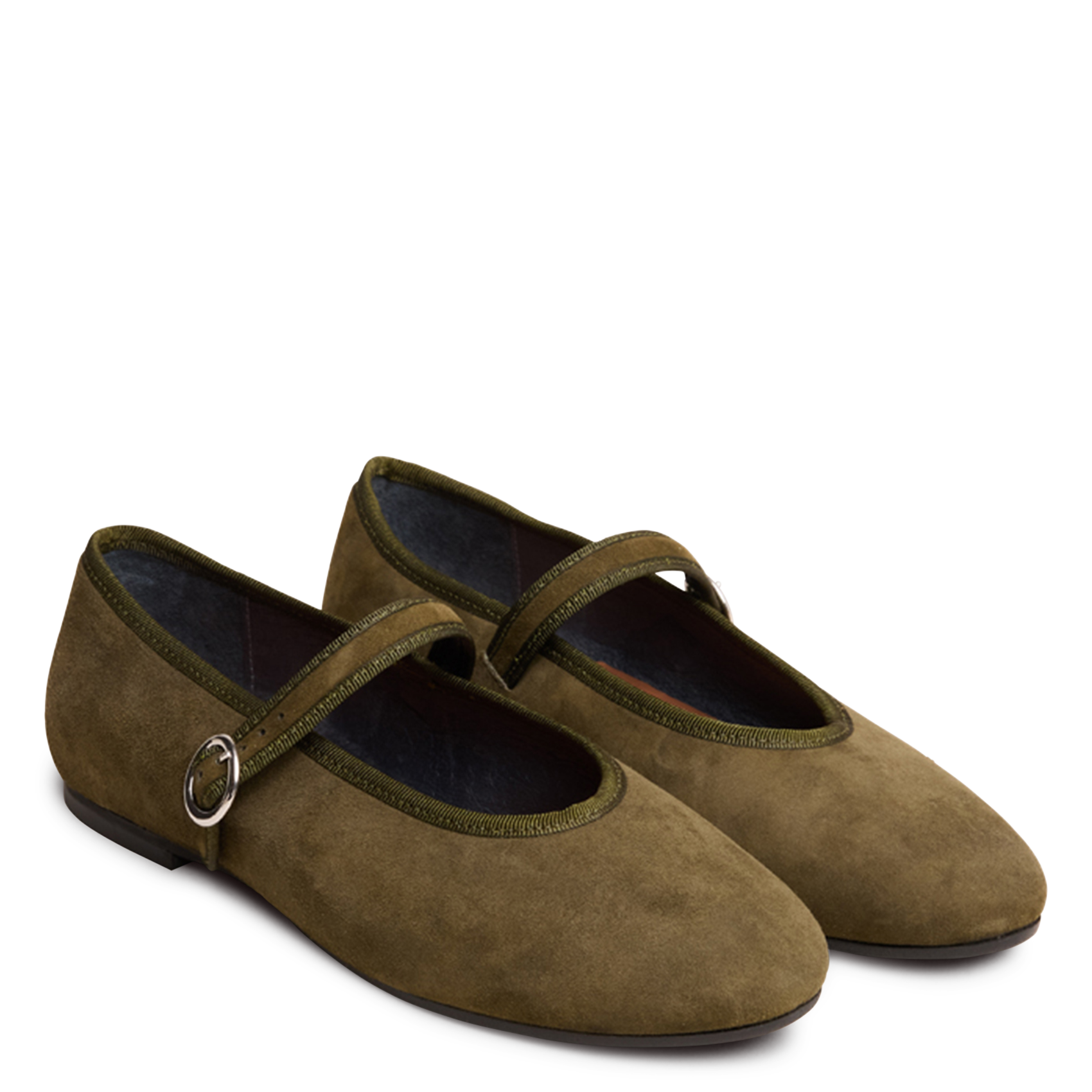 Ballerines en cuir velours deesse JONAK Kaki