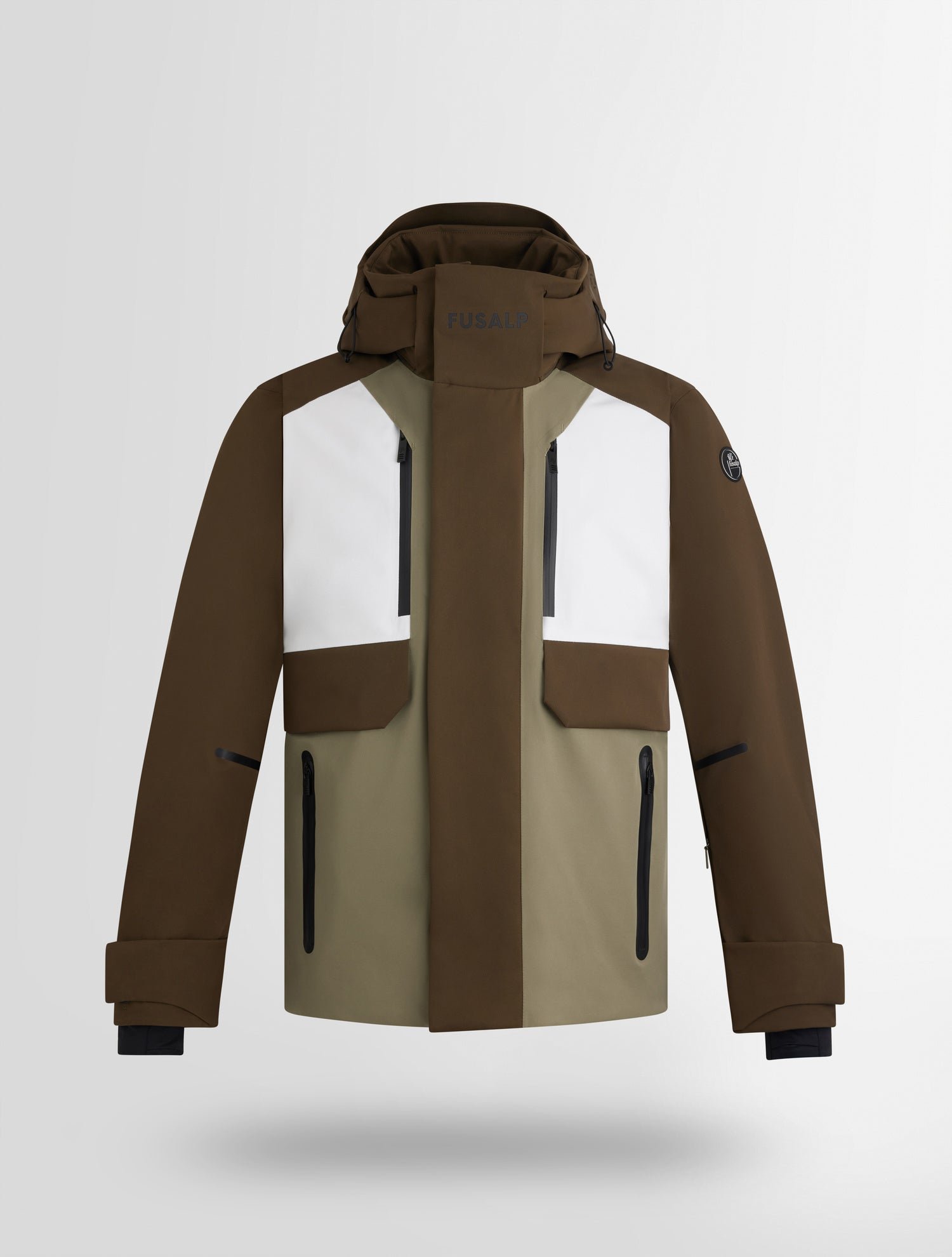 Veste de ski john col capuche coupe regular FUSALP Marron