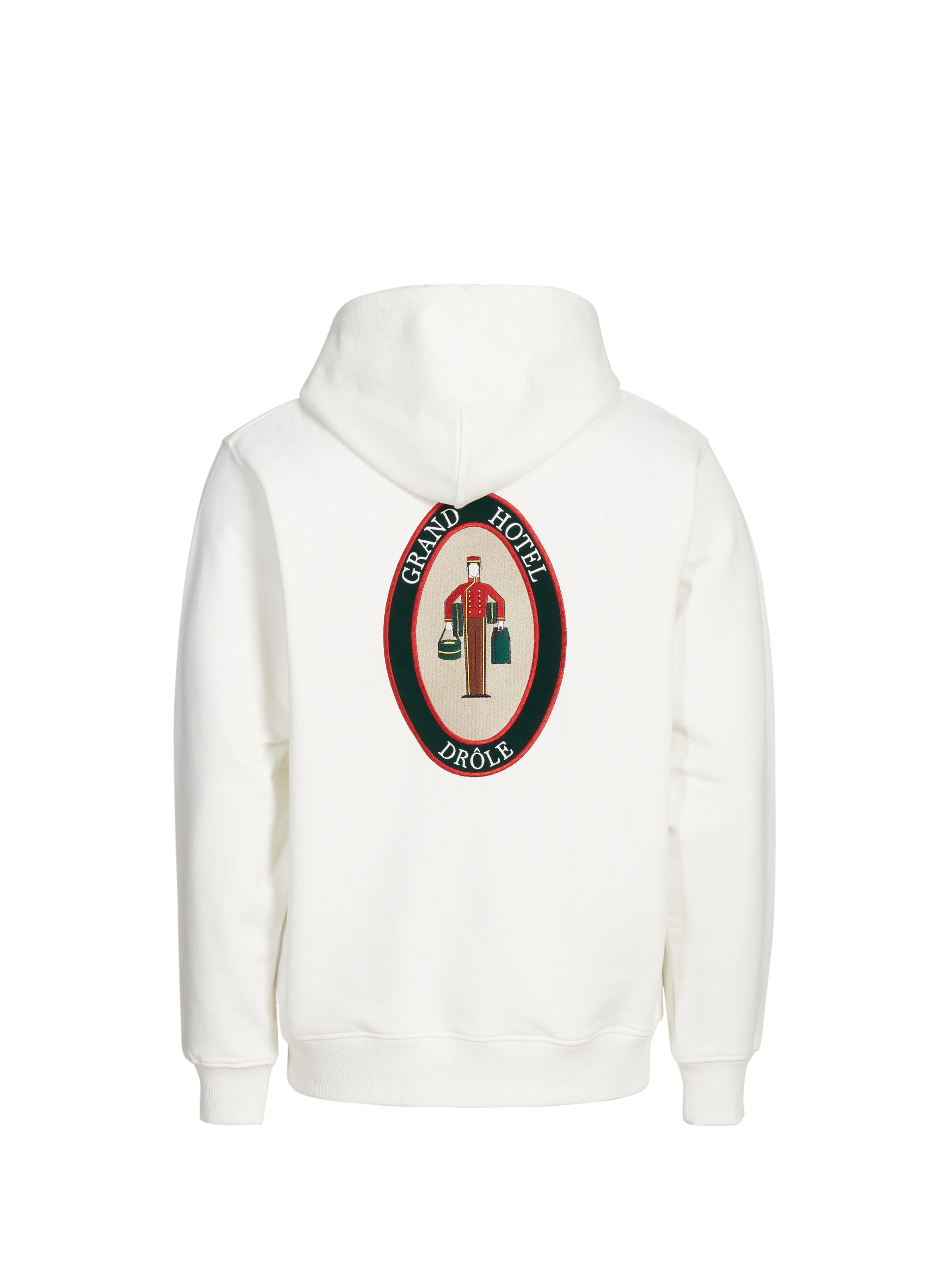 Sweat brodé à capuche en coton DROLE DE MONSIEUR Beige