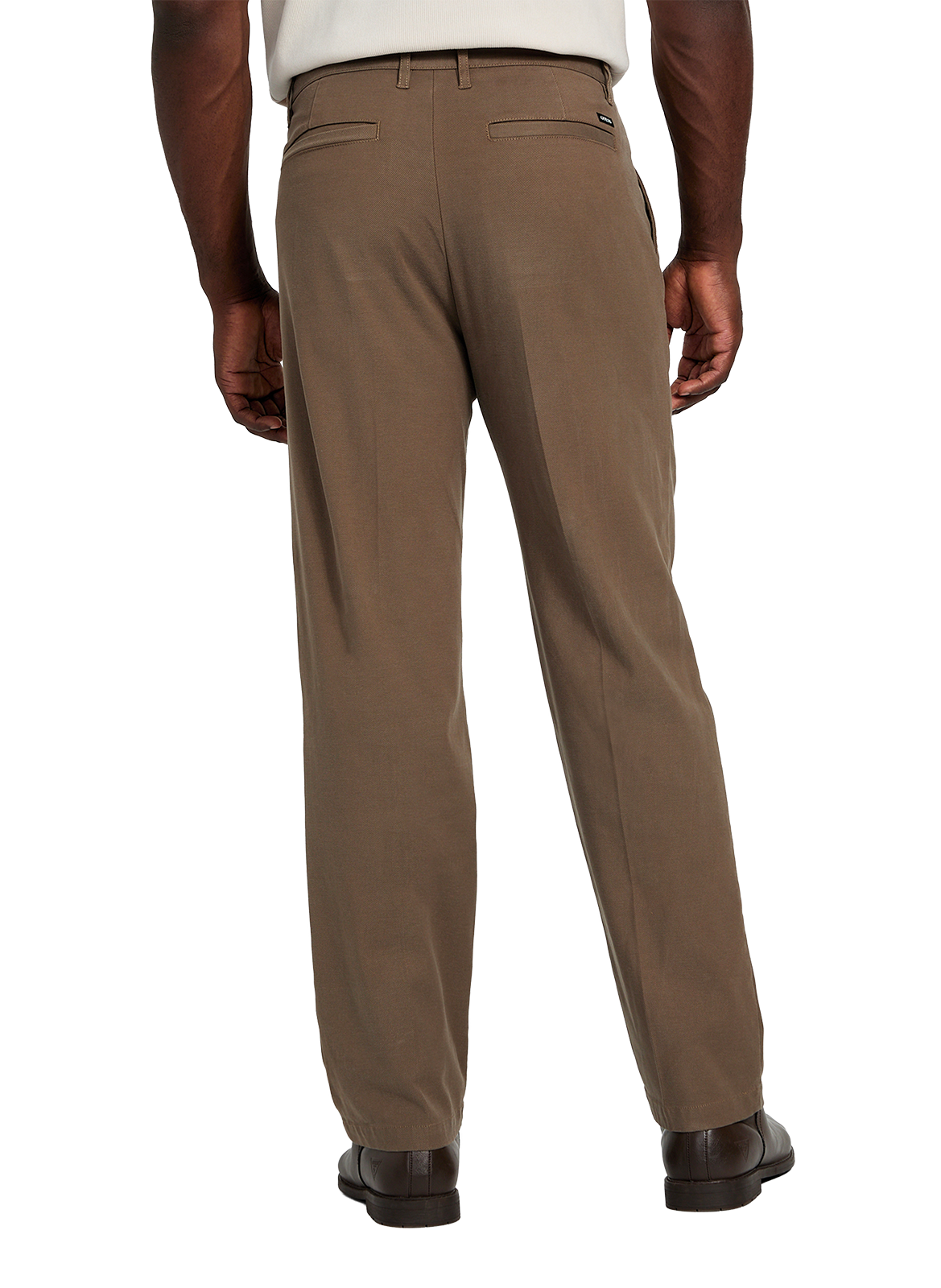 Pantalon droit en coton mélangé GUESS Marron