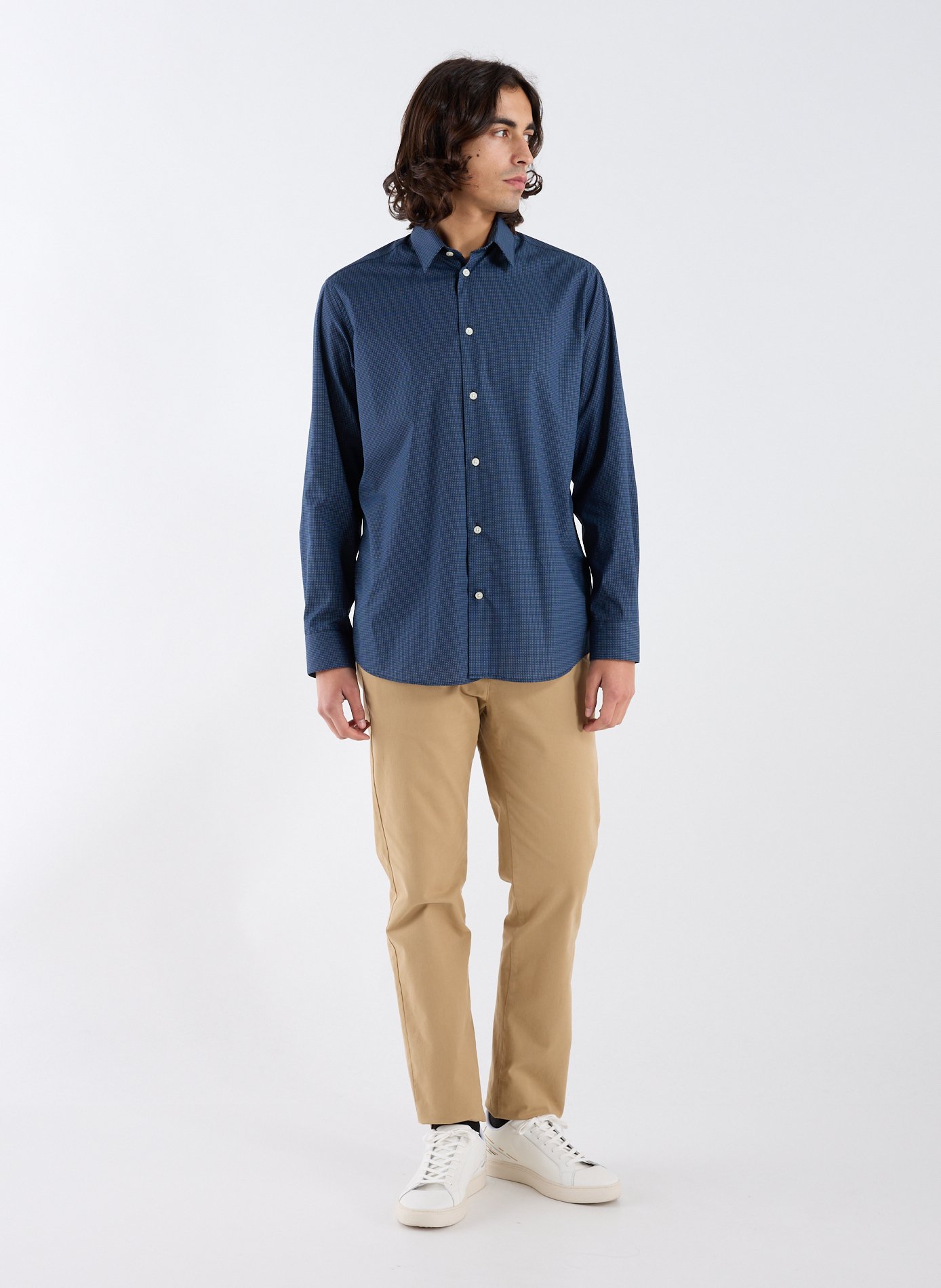 Chemise col classique en coton AU PRINTEMPS PARIS Bleu