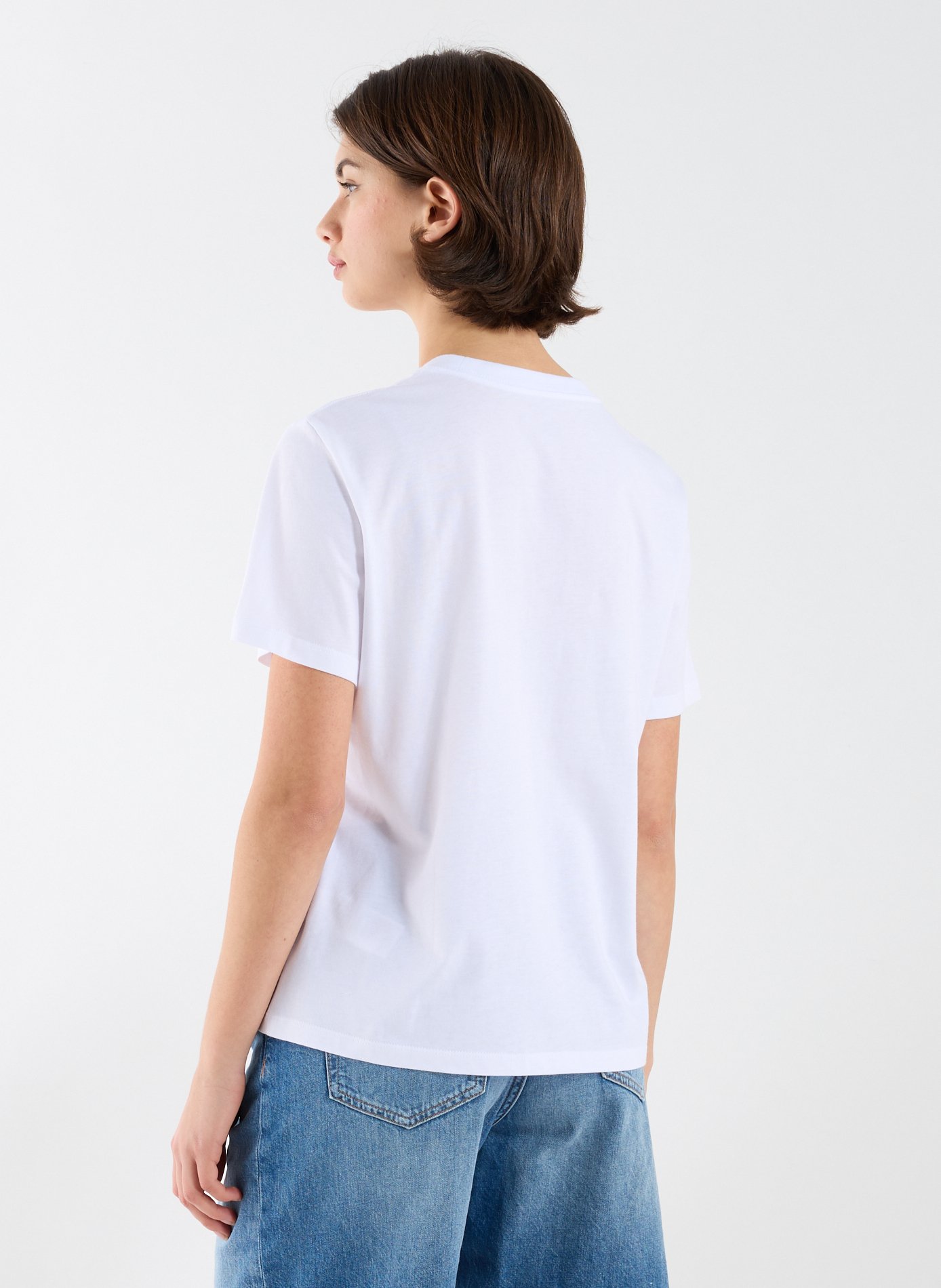 T-shirt col rond en coton CALVIN KLEIN Blanc