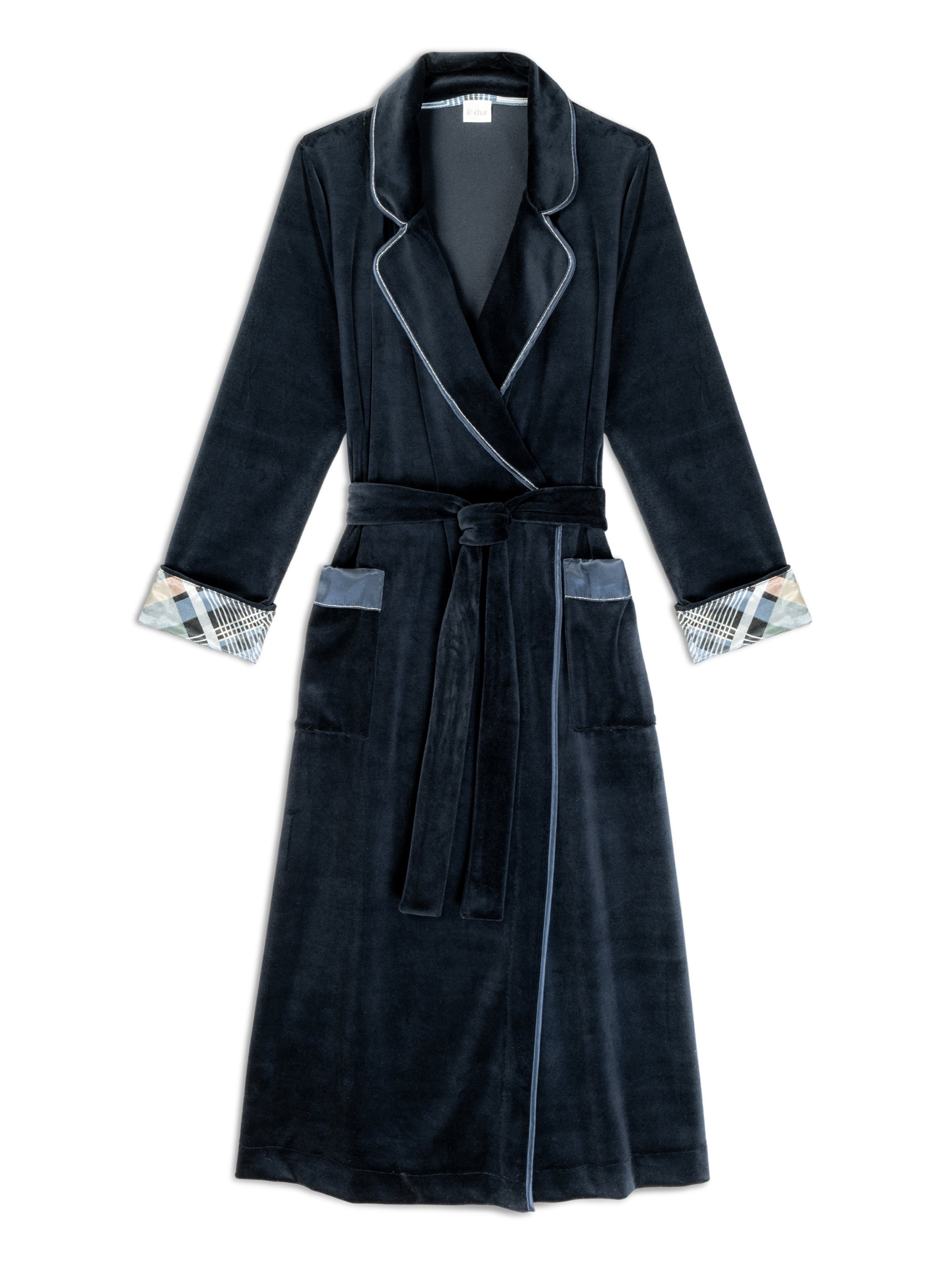 LE CHAT Peignoir en velours bradley 160 Bleu