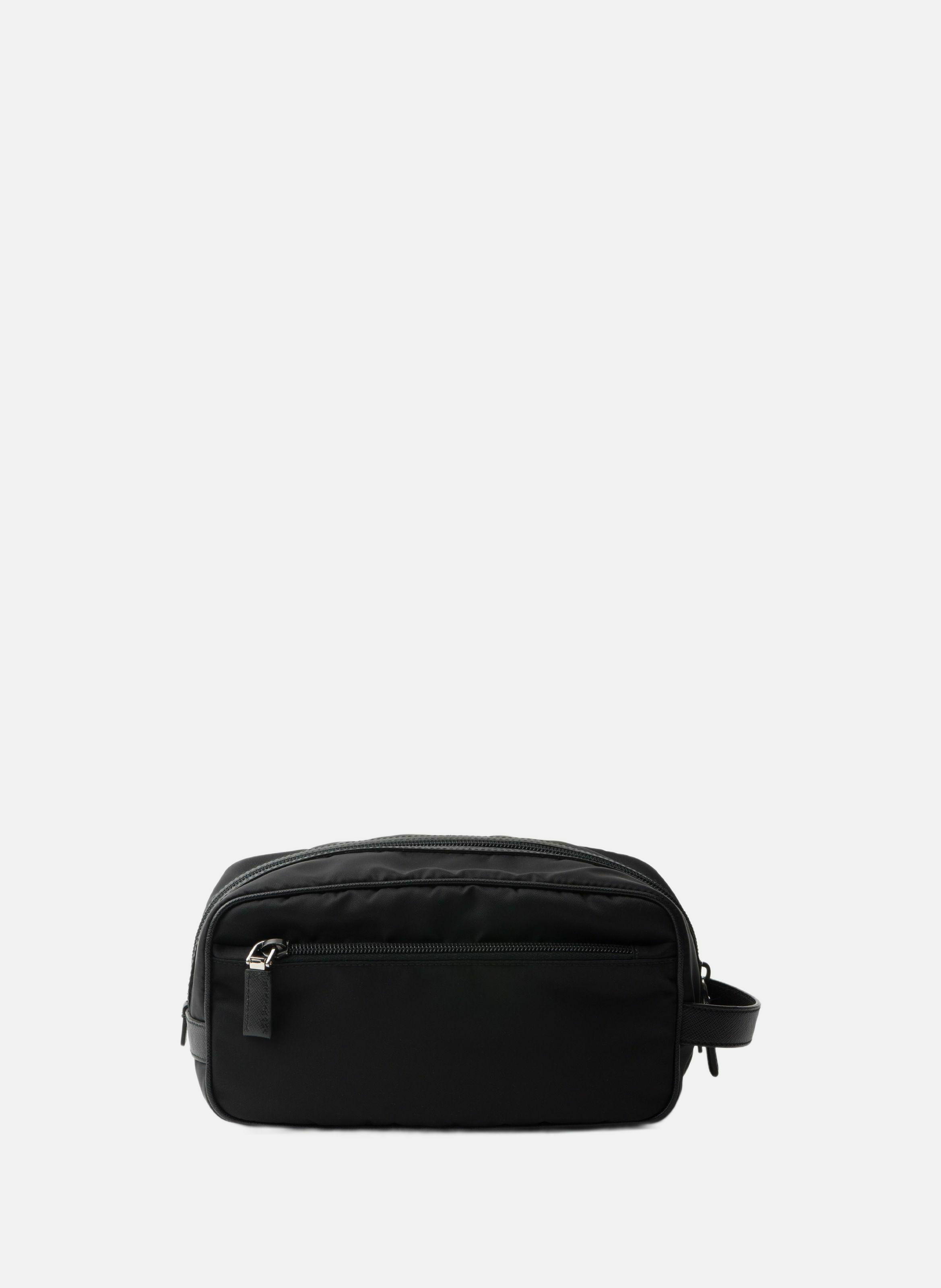 Pochette en re-nylon et cuir saffiano PRADA Noir